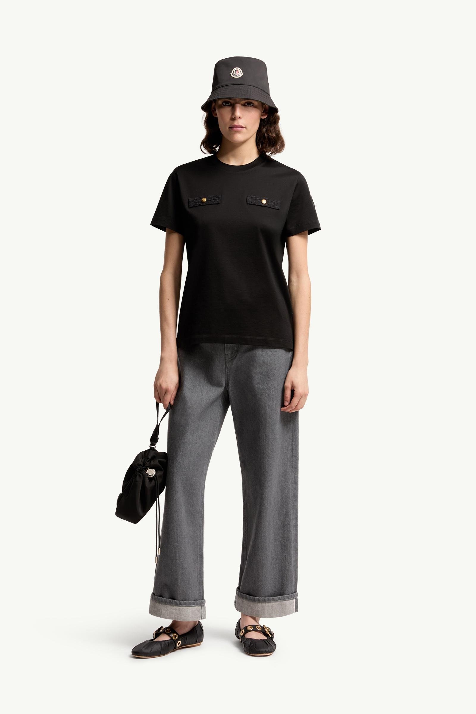 Cotton T-Shirt with Mock Pockets