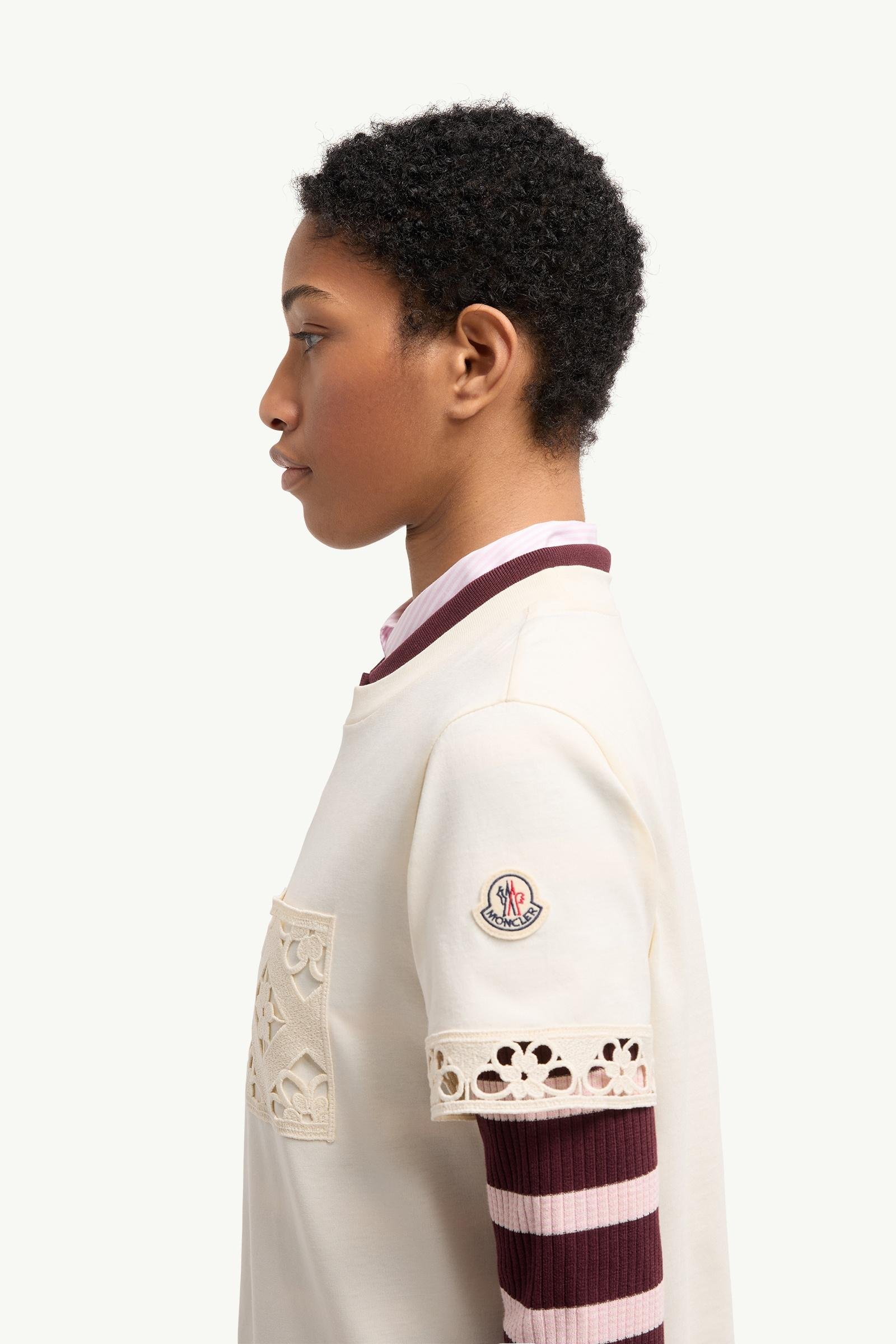 Alternative view of Macramé-Trimmed Cotton T-Shirt