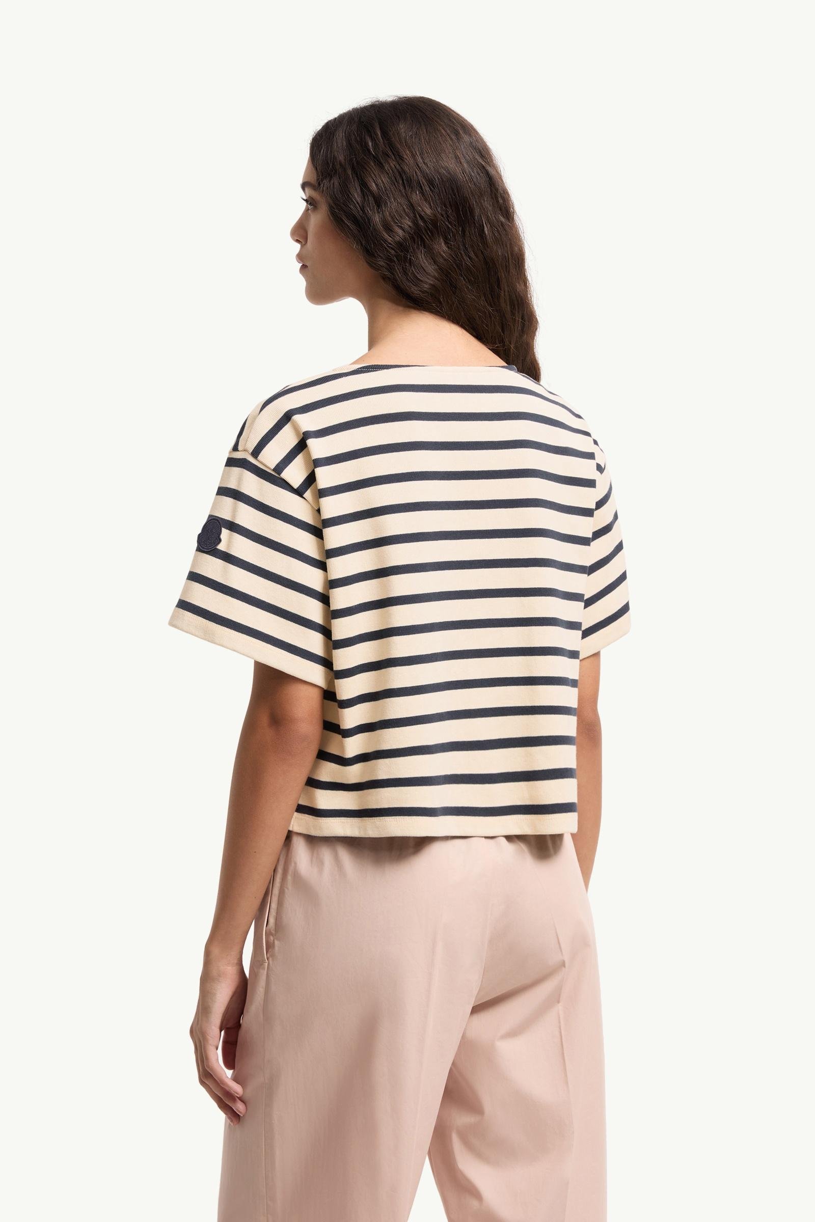 Macramé-Trimmed Striped Cotton T-Shirt - 图片 5