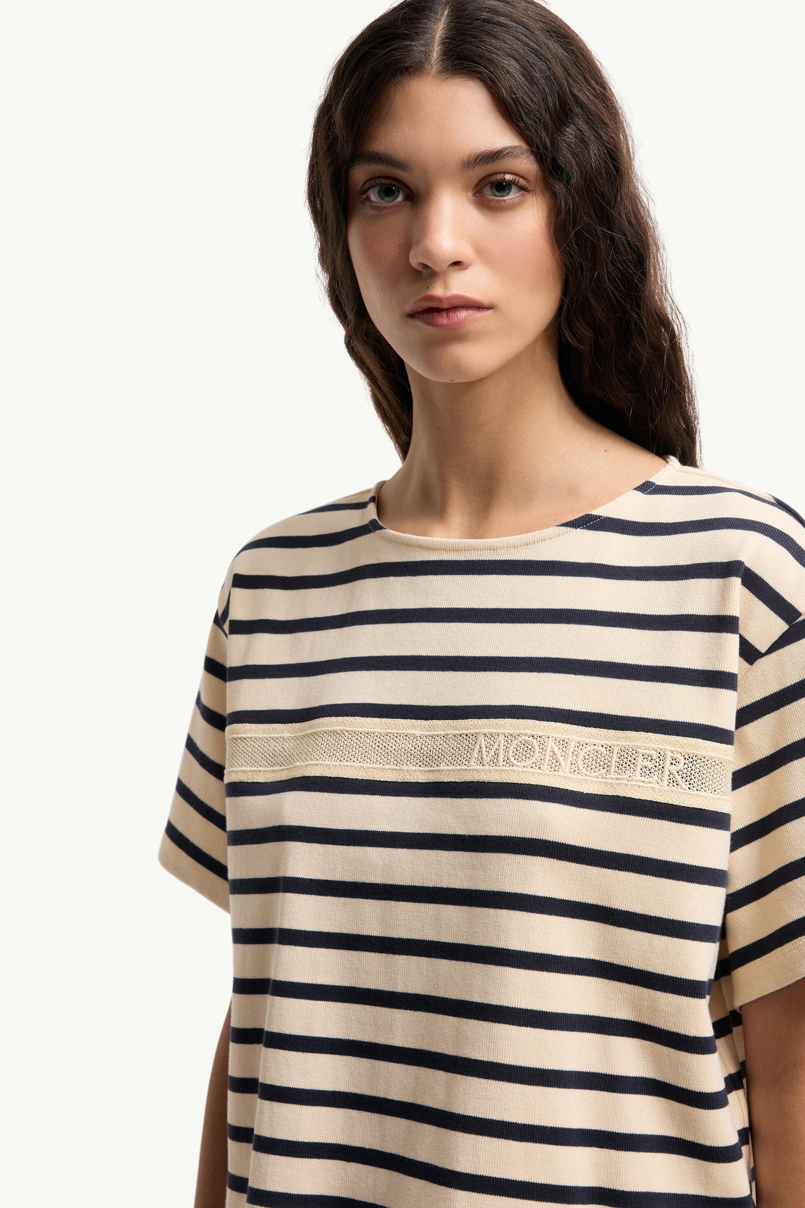 Macramé-Trimmed Striped Cotton T-Shirt - 图片 6