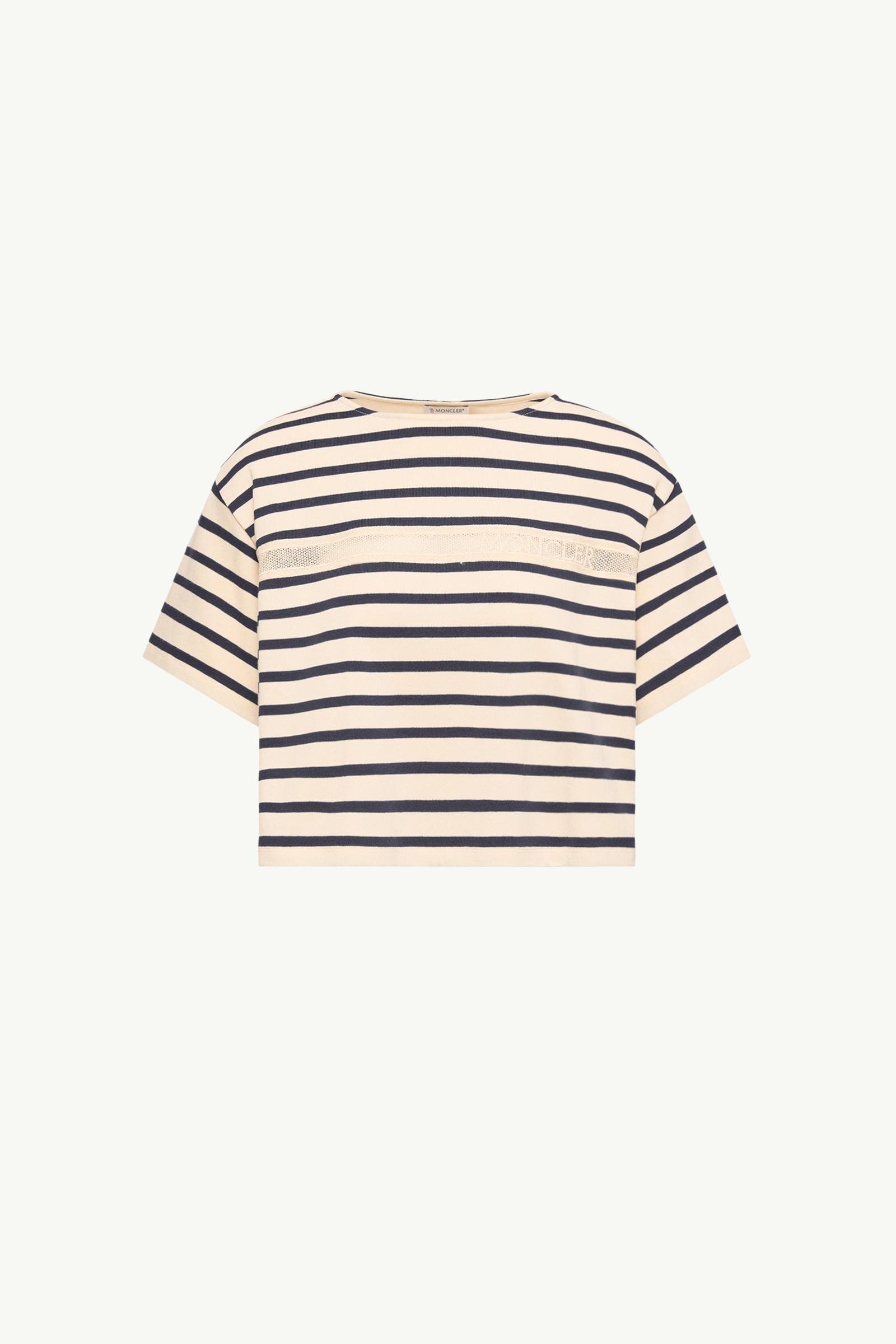 Macramé-Trimmed Striped Cotton T-Shirt - 图片 3