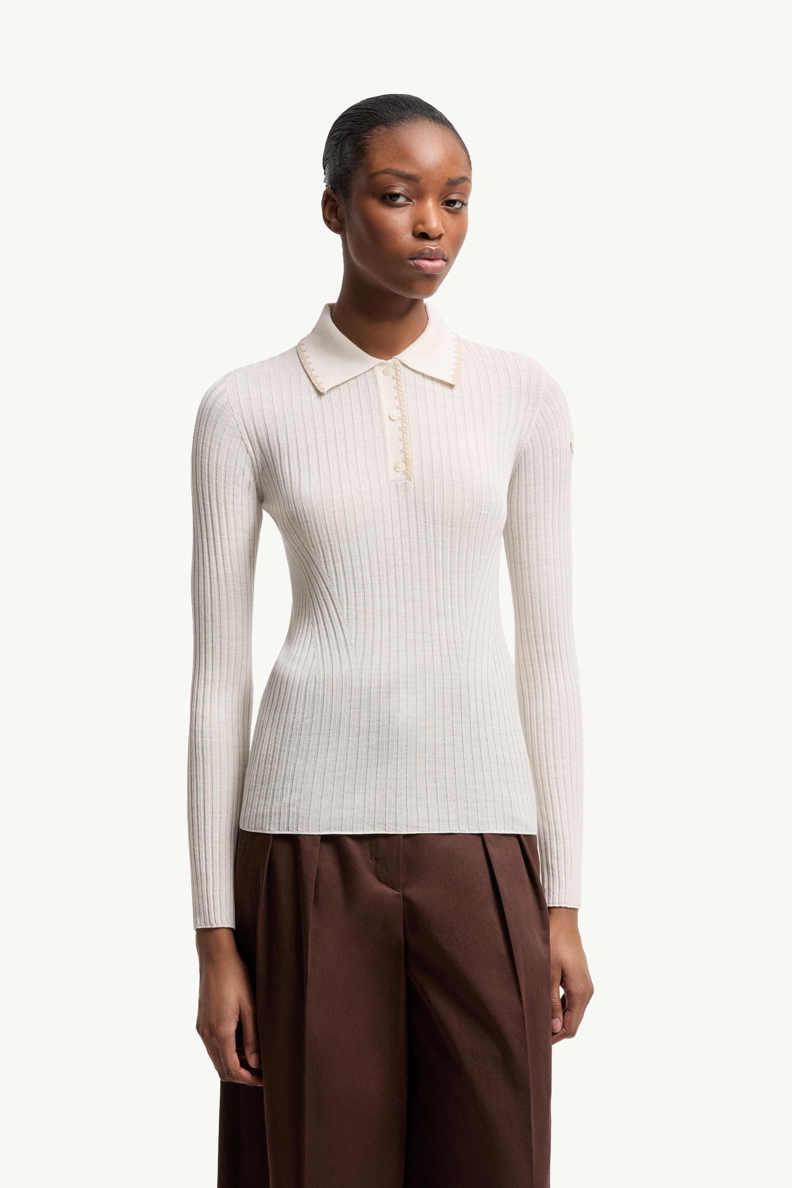 Wool Long Sleeve Polo Shirt - 图片 4