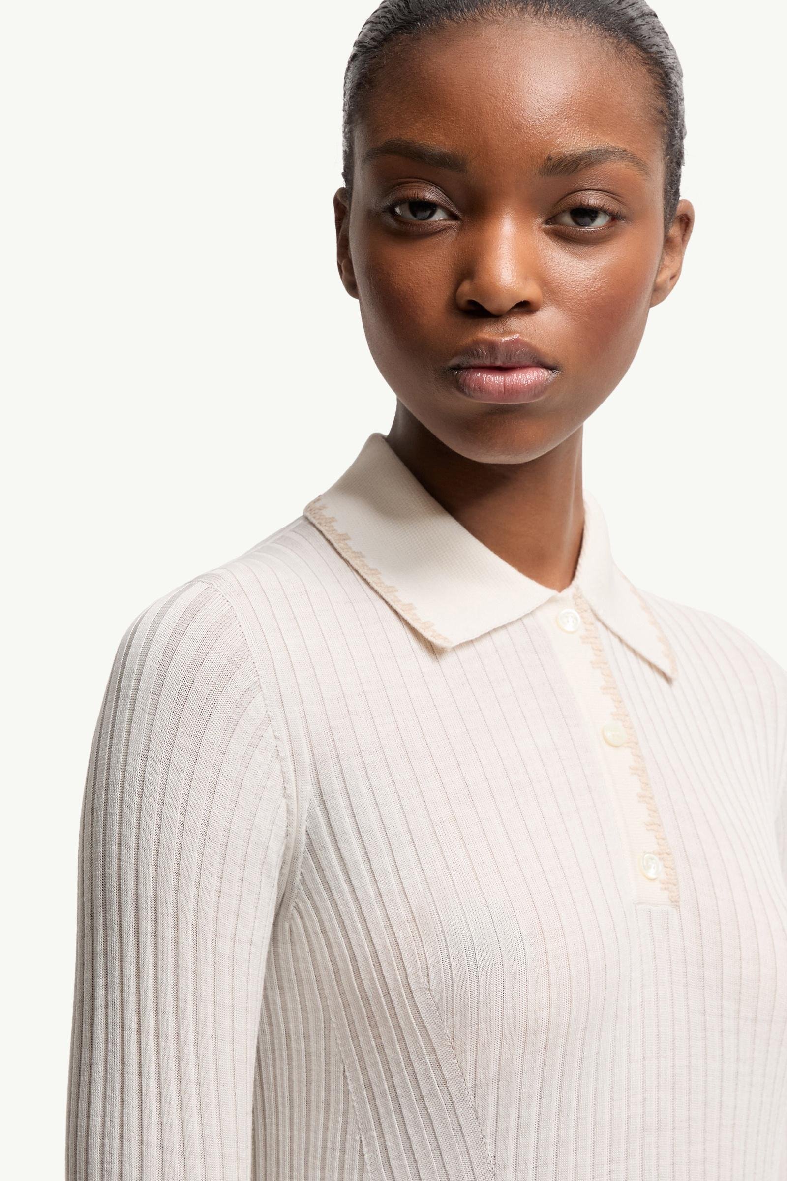 Wool Long Sleeve Polo Shirt - 图片 6