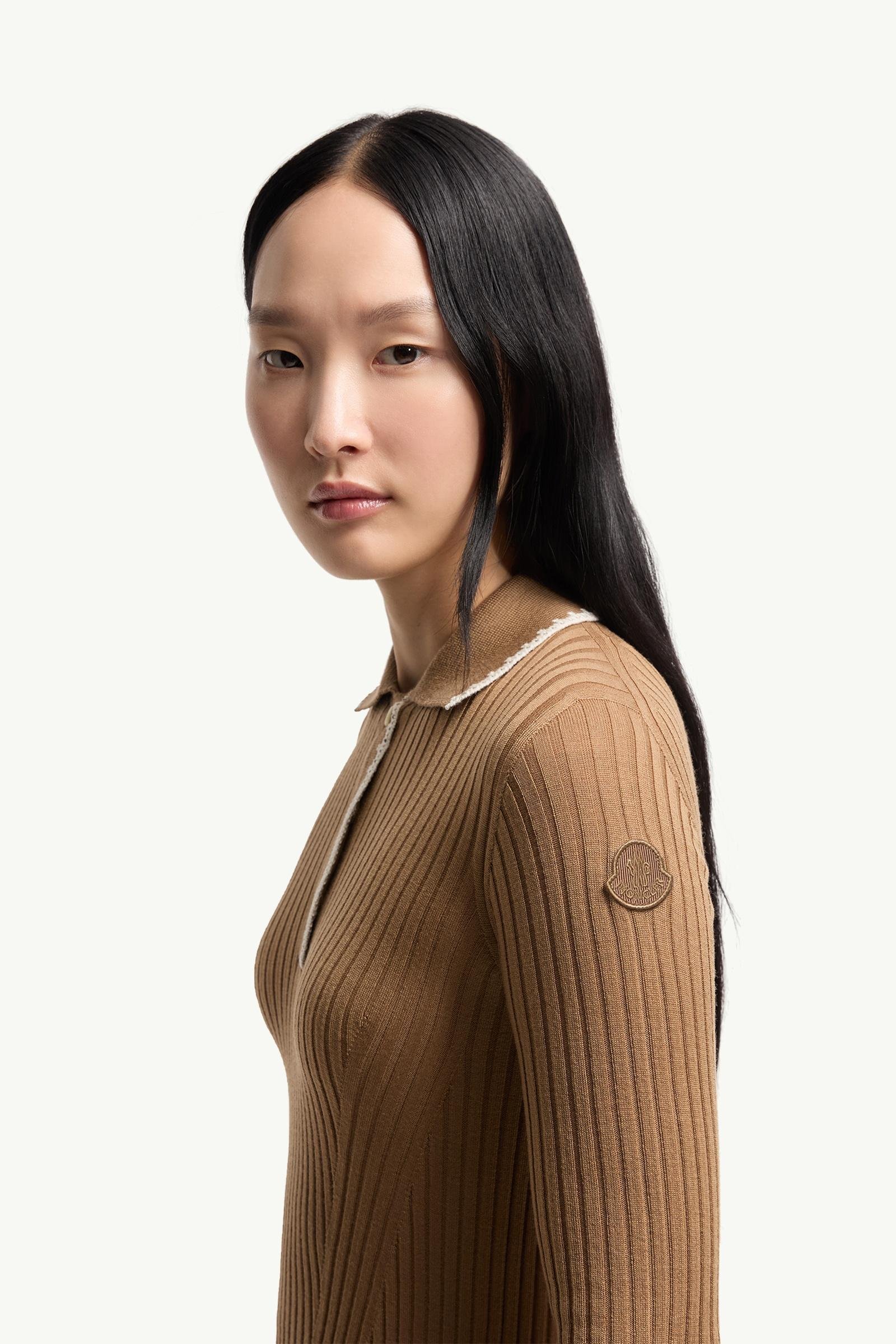 Wool Long Sleeve Polo Shirt - 图片 2