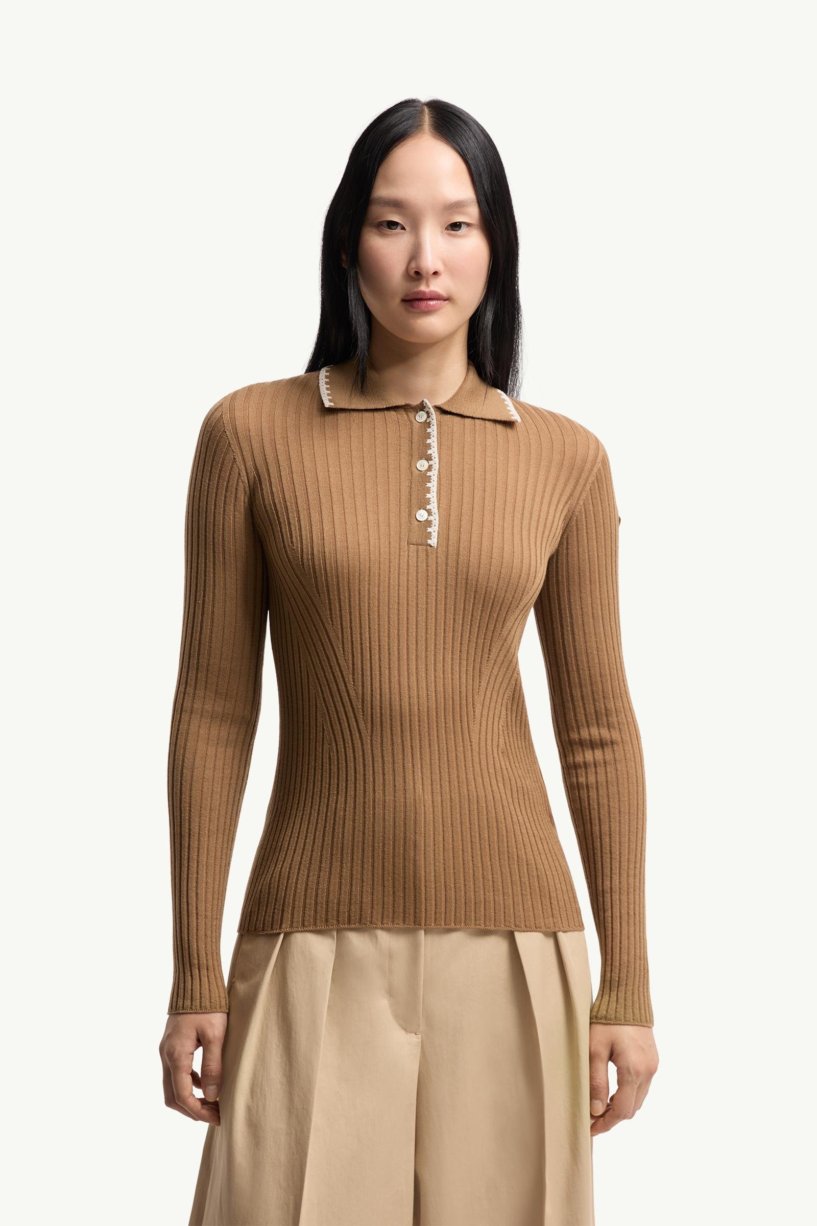 Wool Long Sleeve Polo Shirt - 图片 4