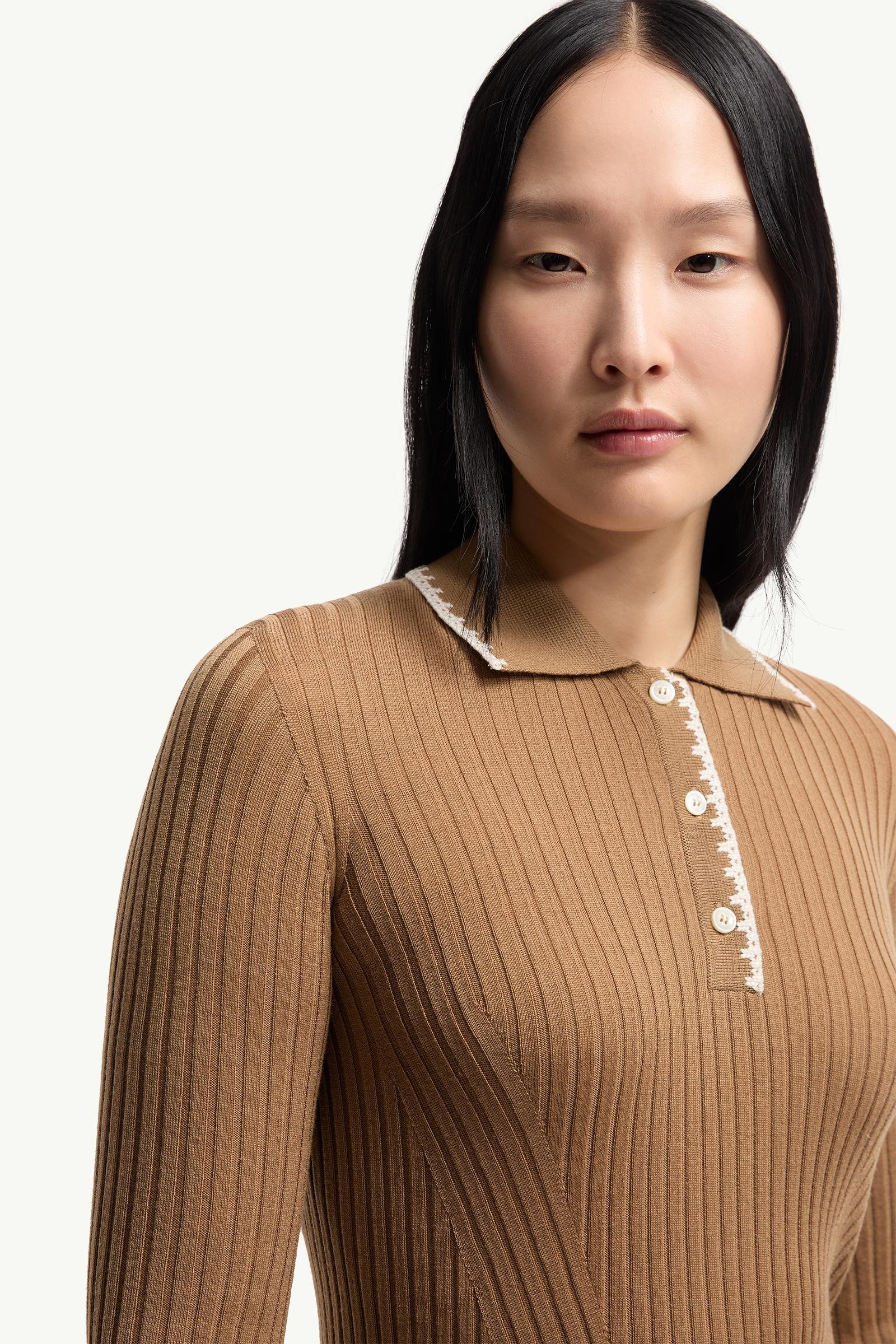 Wool Long Sleeve Polo Shirt - 图片 6