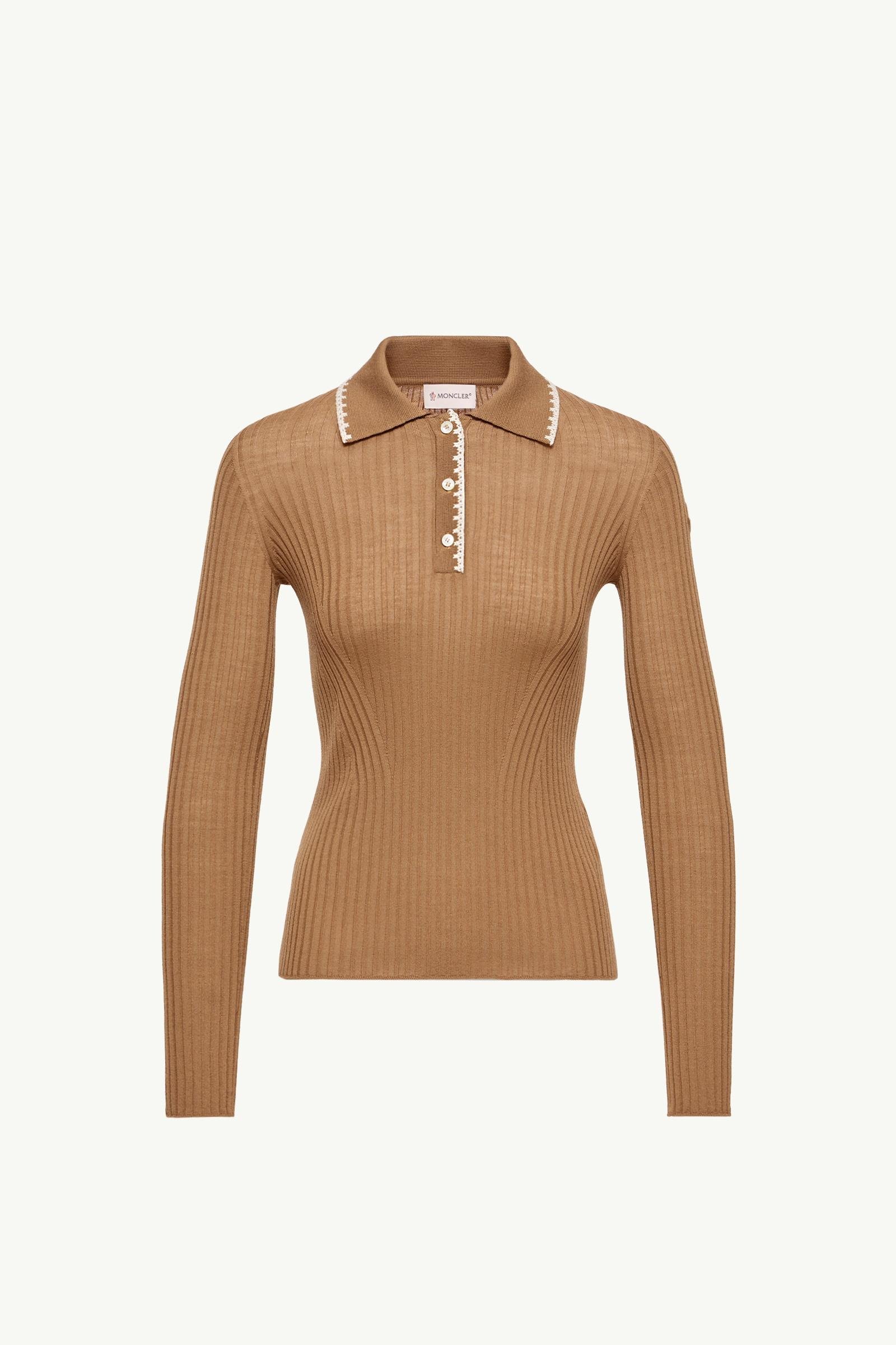 Wool Long Sleeve Polo Shirt - 图片 3