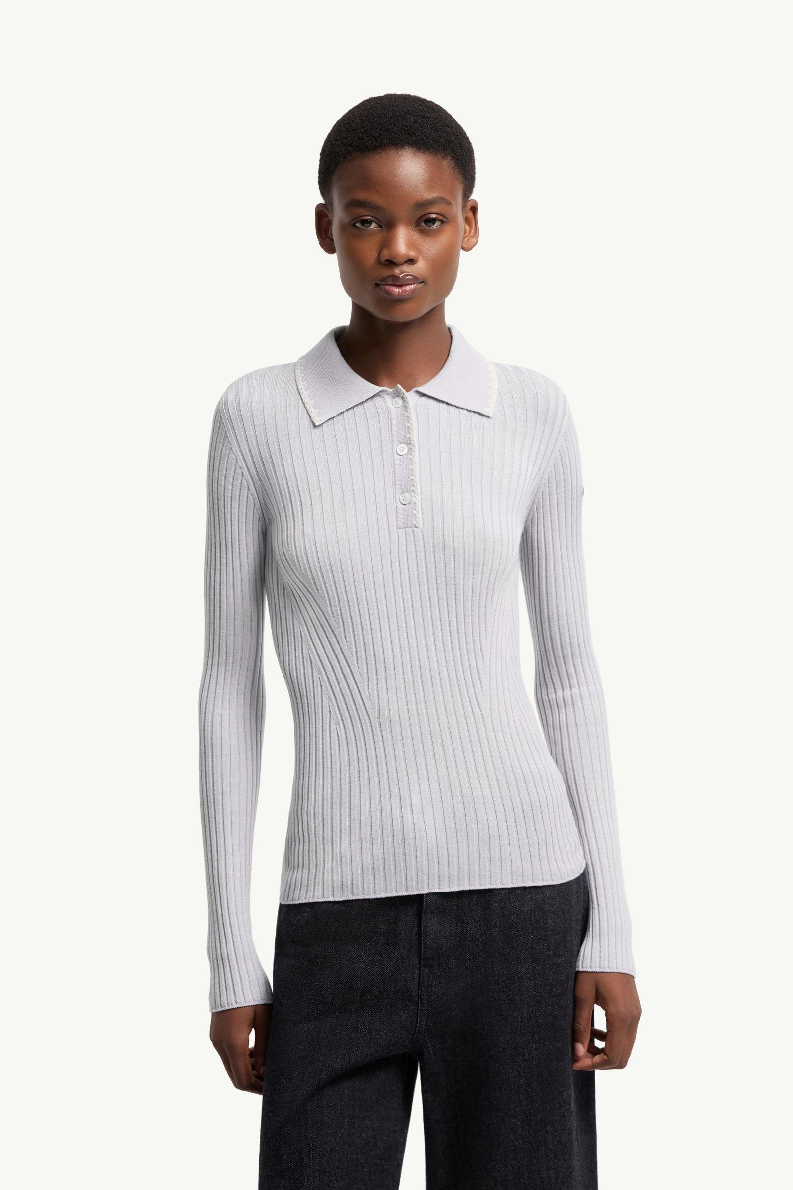 Wool Long Sleeve Polo Shirt - 图片 4