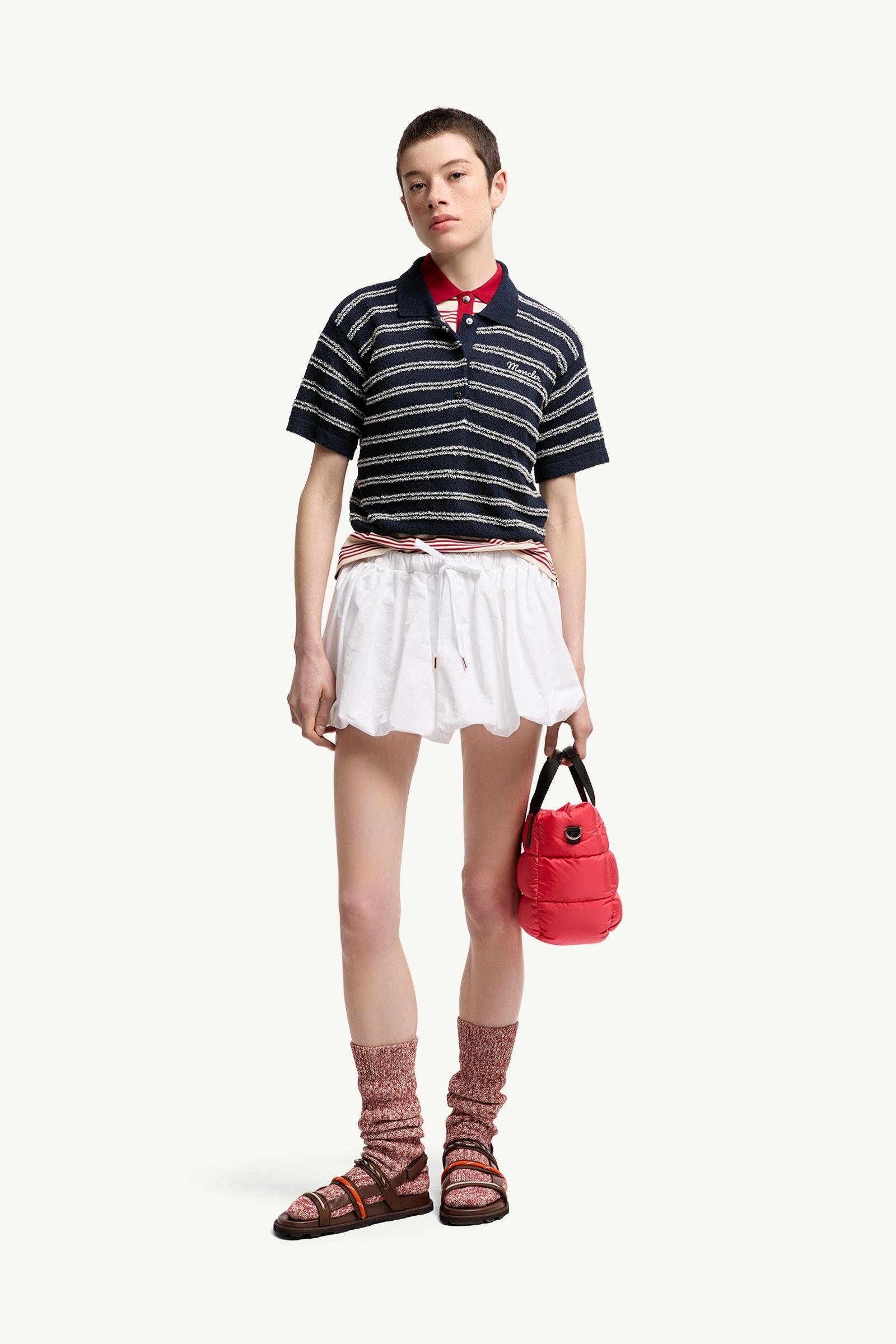 Cotton Blend Bouclé Crêpe Polo Shirt
