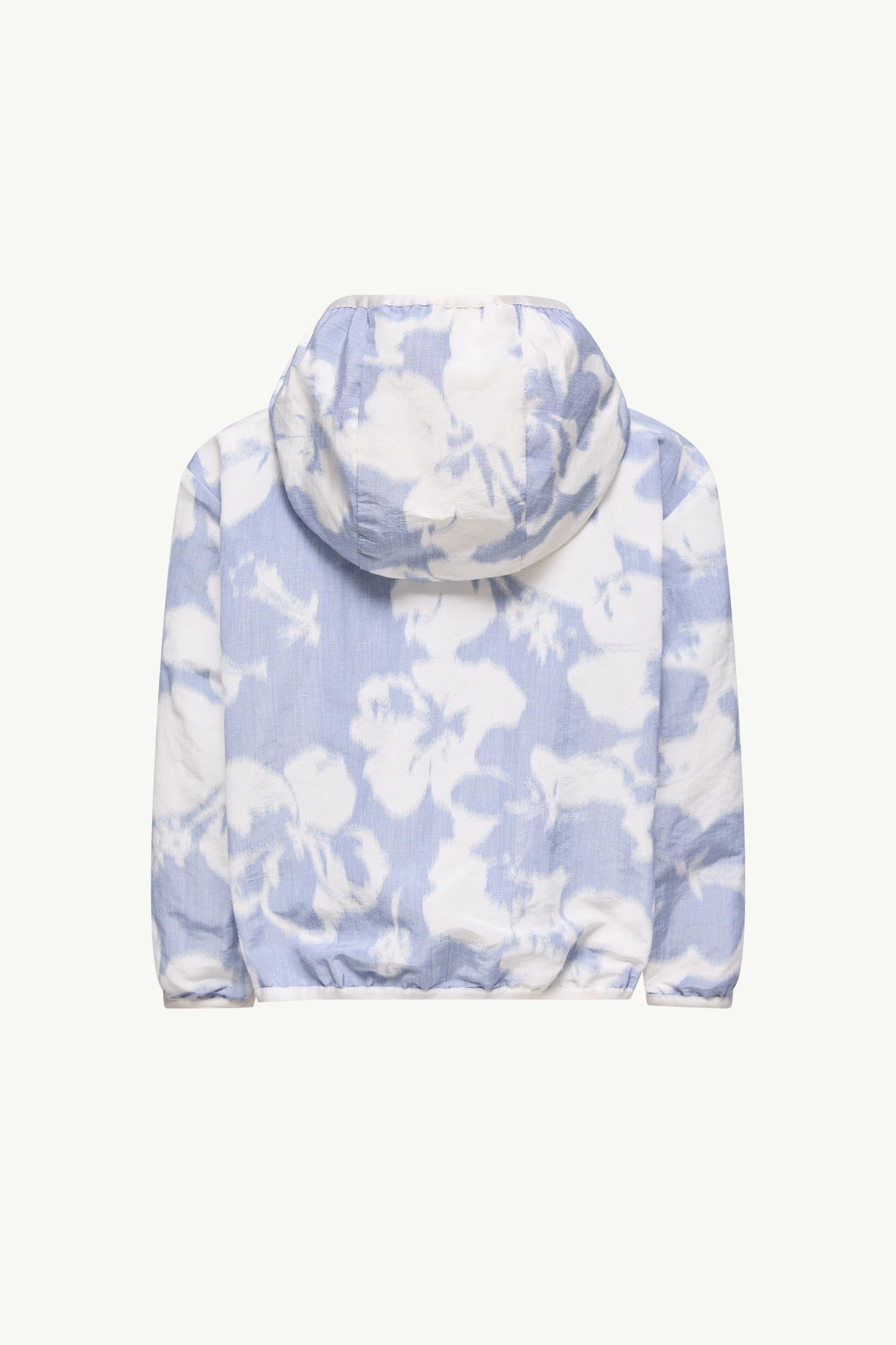 Printed Cotton Linen Hooded Jacket - 图片 3