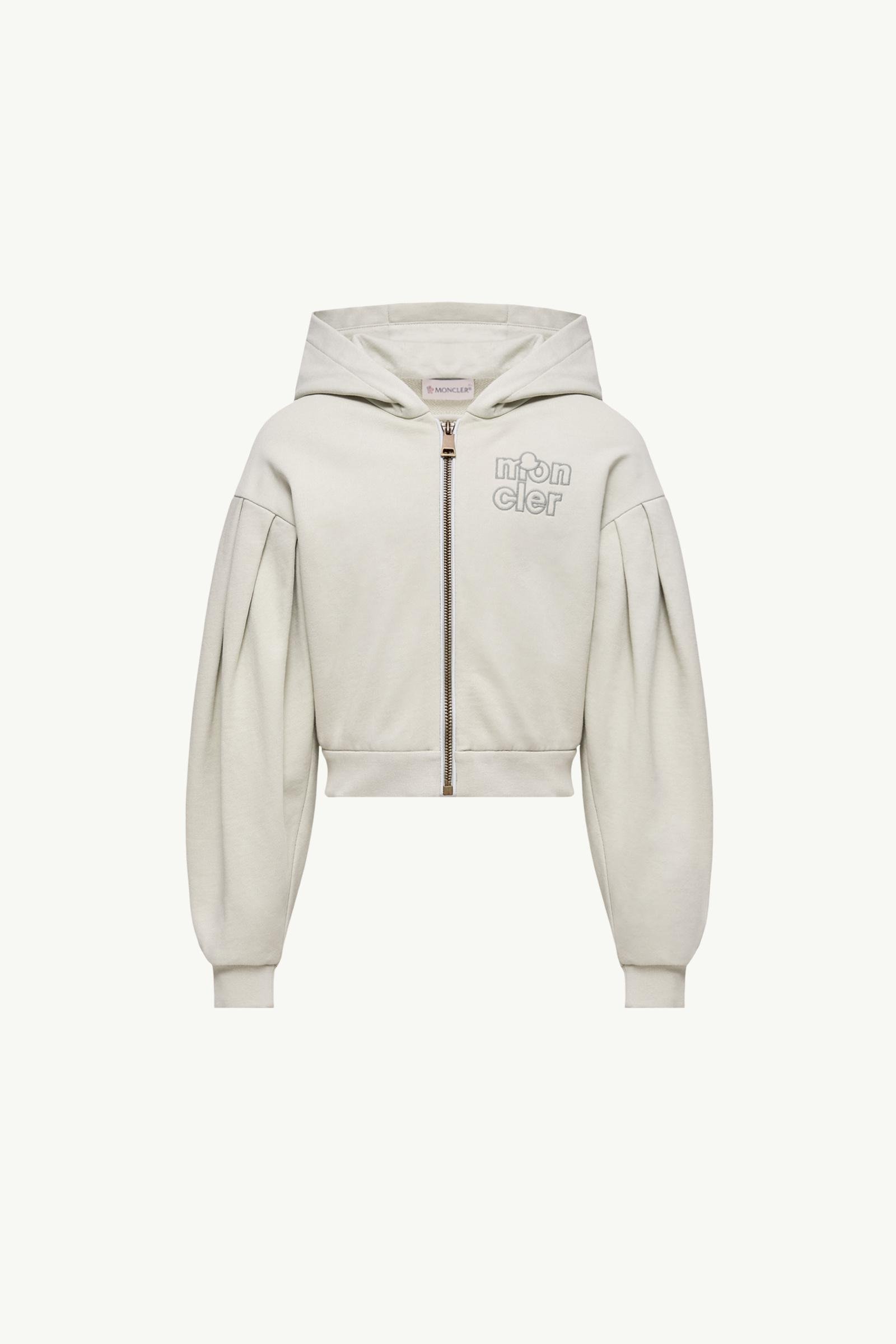Embroidered Zip-Up Cotton Hoodie