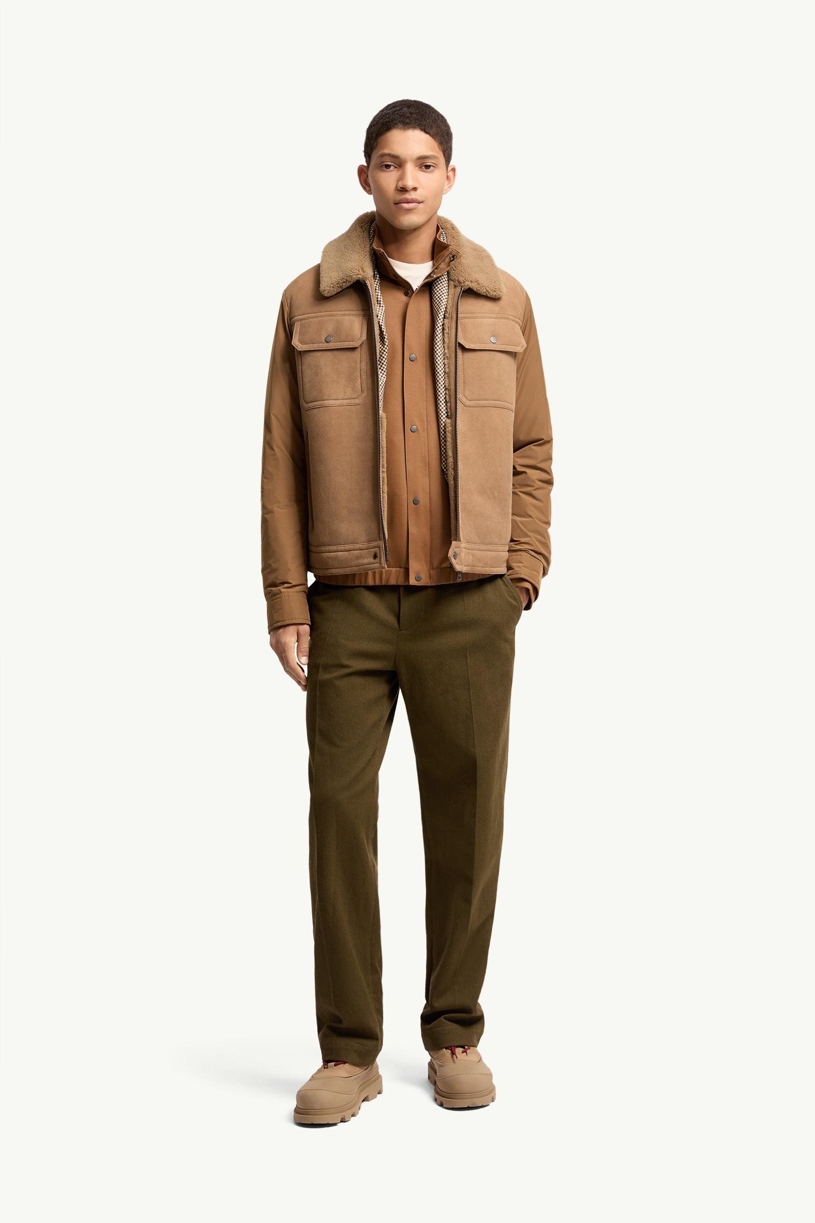 Zerique Shearling & Suede Short Down Jacket
