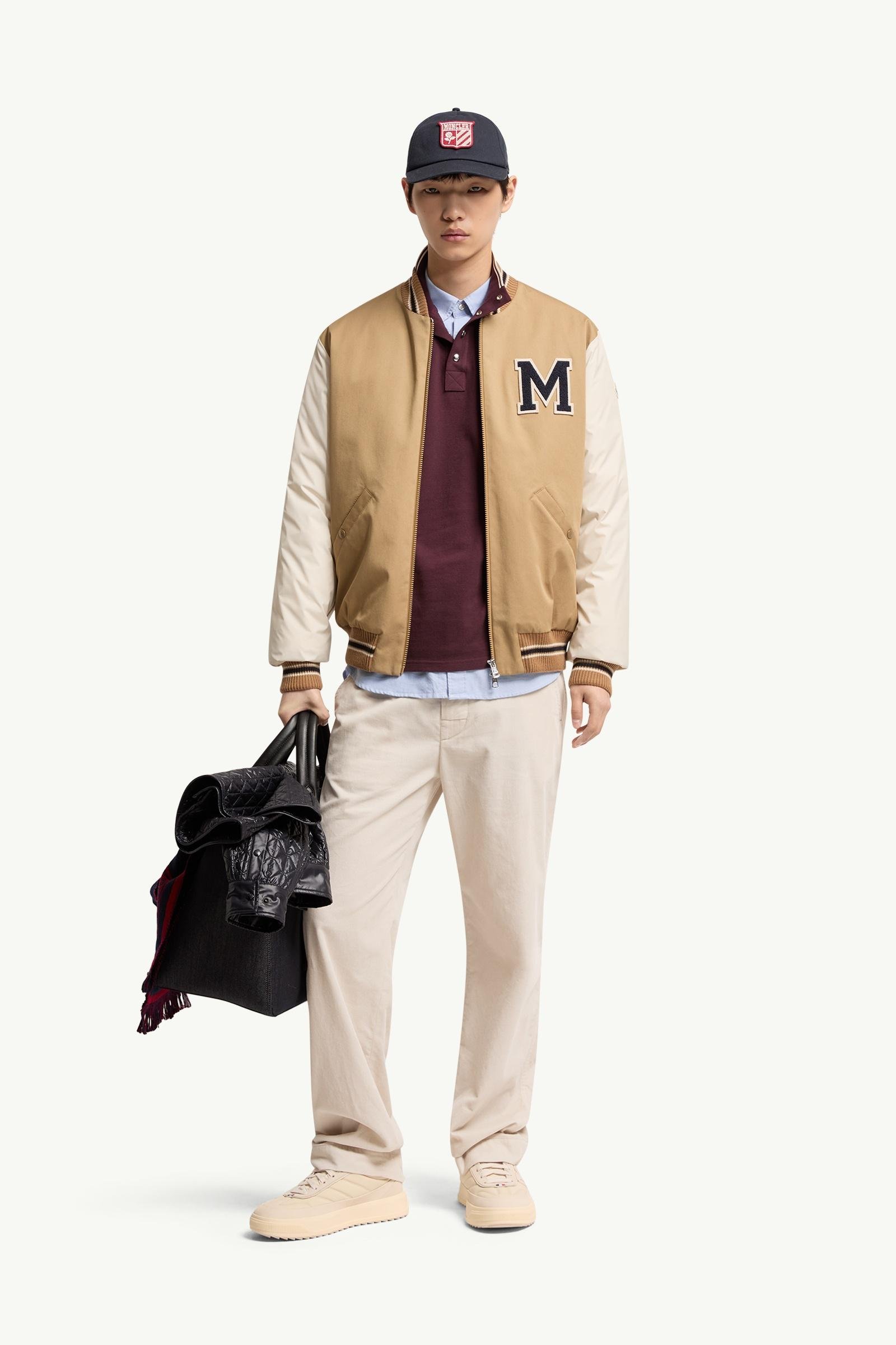 Oreane Cotton Blend Varsity Down Jacket