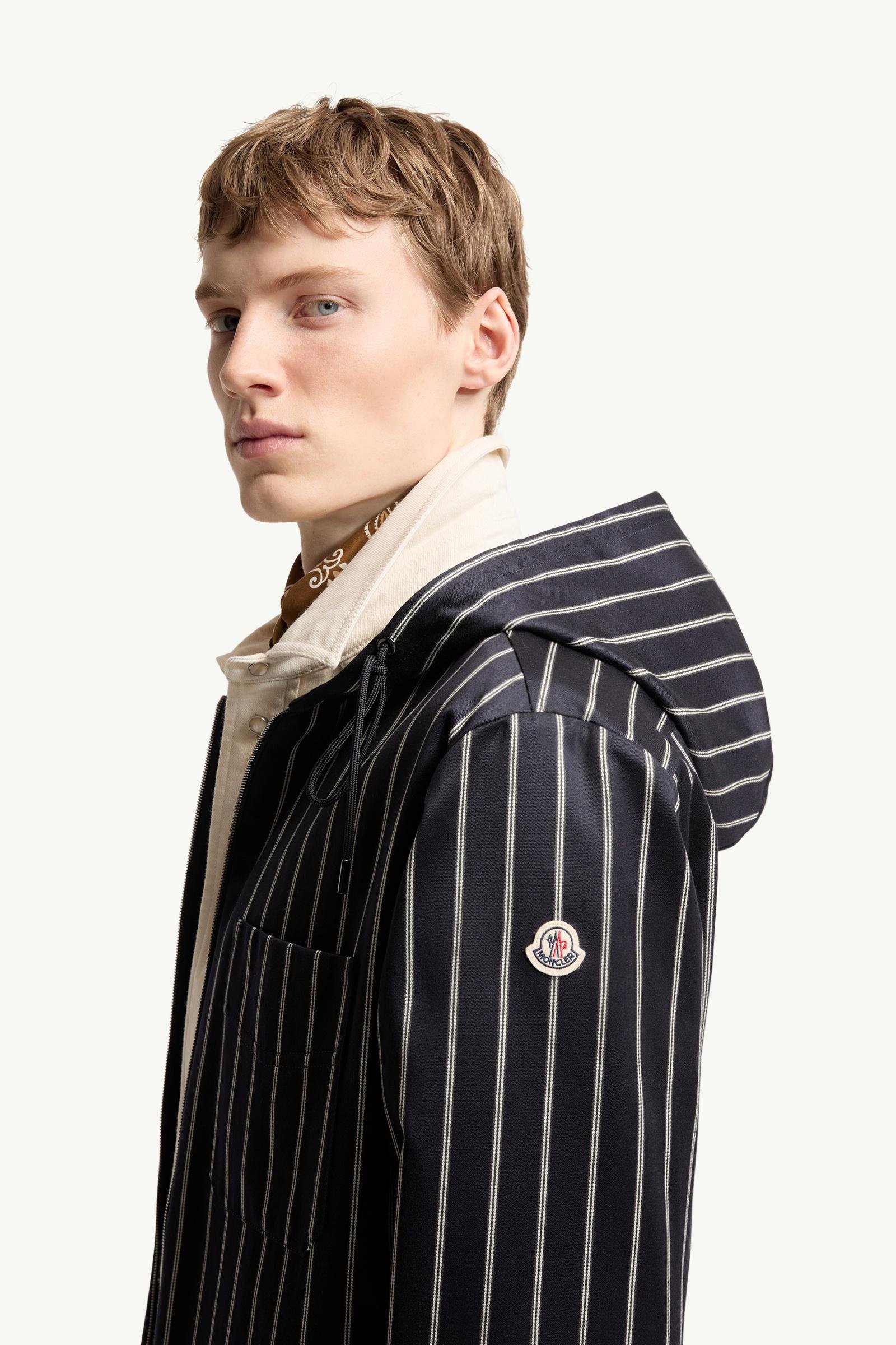 Alternative view of Wool & Cotton Striped Hooded Jacket