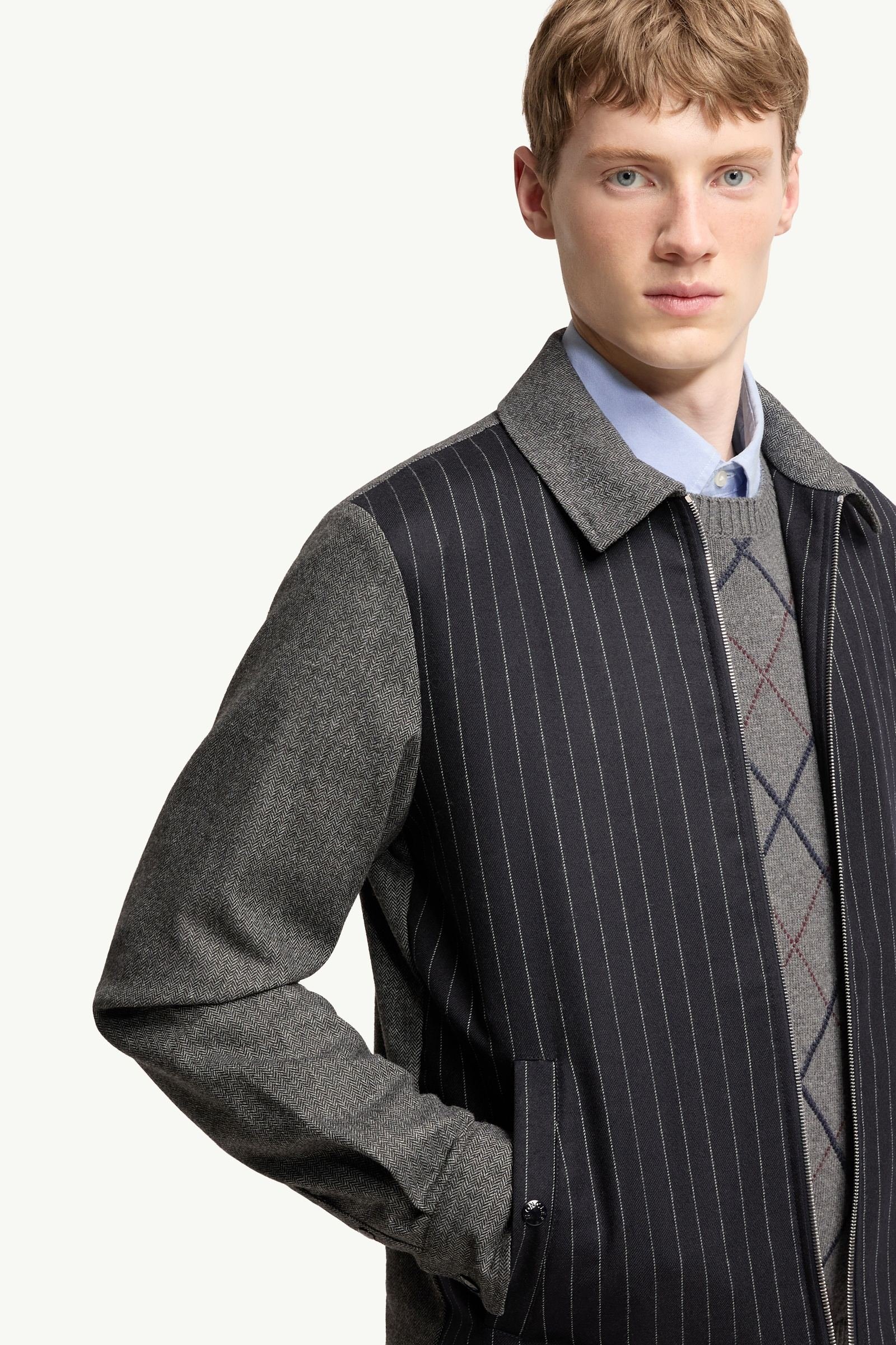 Herringbone Wool Blend Zip-Up Shirt Jacket - 图片 6