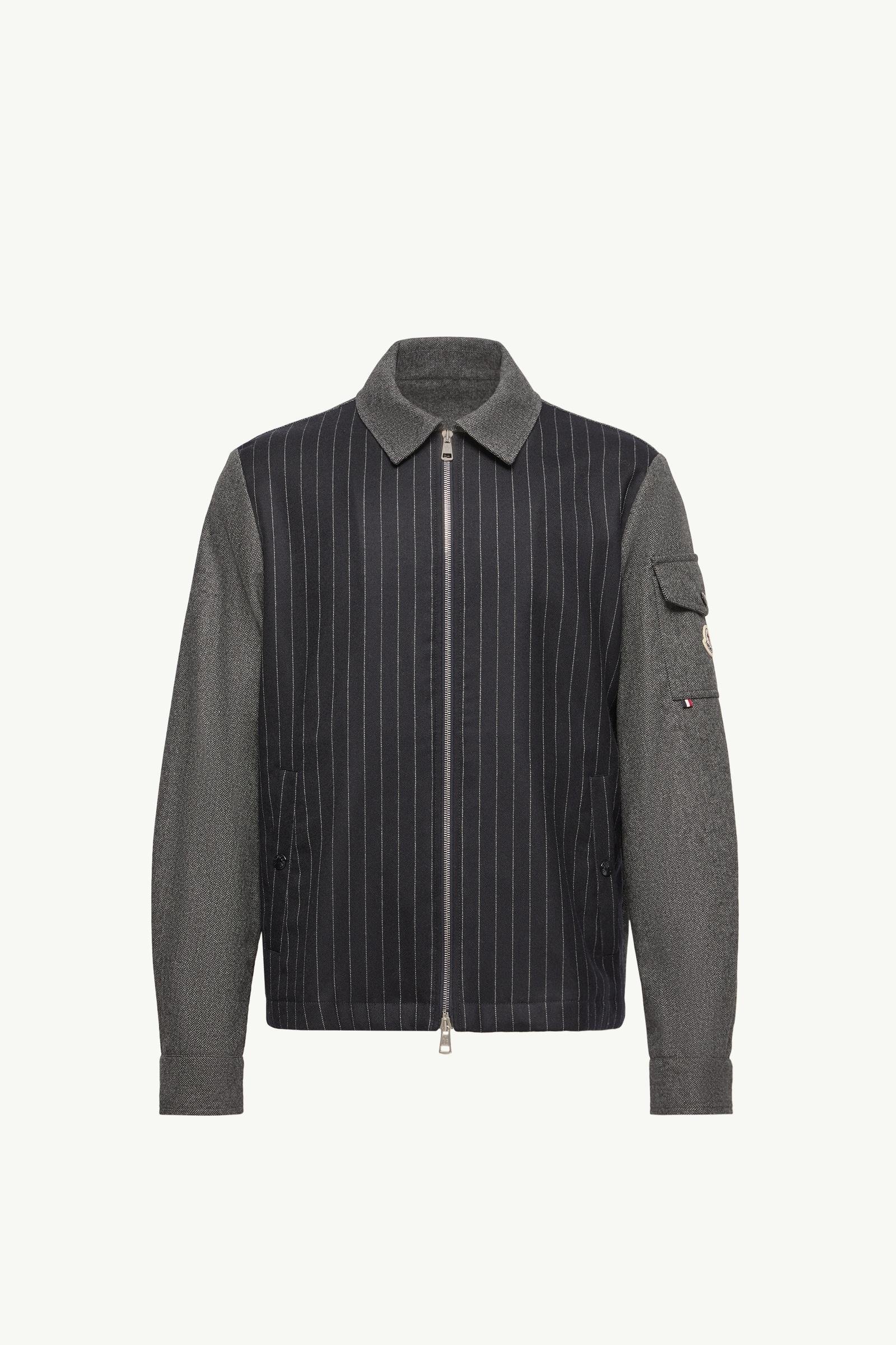 Herringbone Wool Blend Zip-Up Shirt Jacket - 图片 3