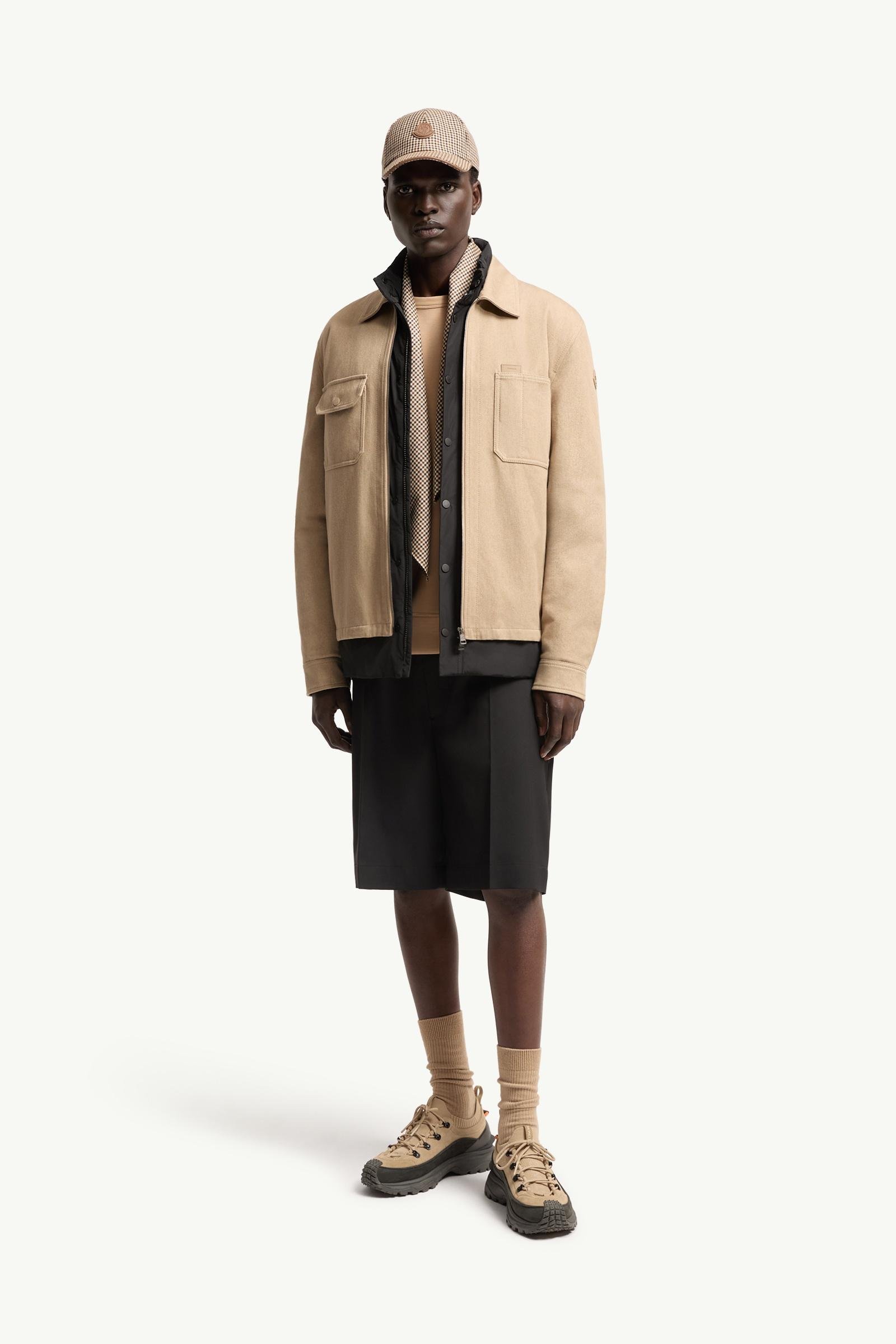 Leather Logo Cotton Shirt Jacket