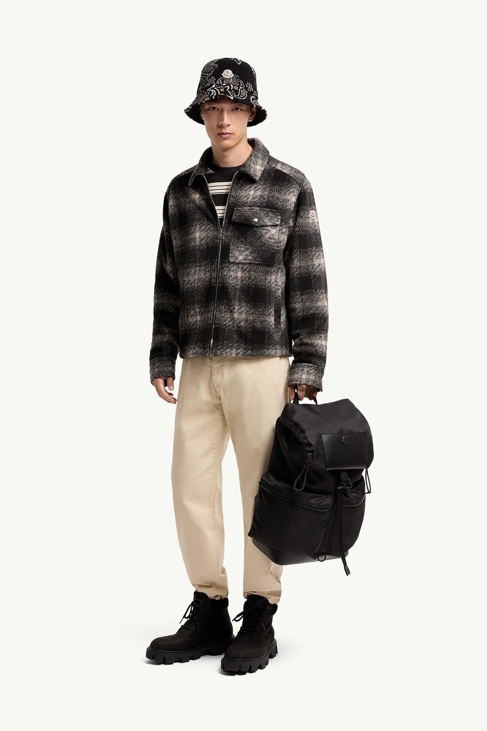 Check Jersey Zip-up Shirt