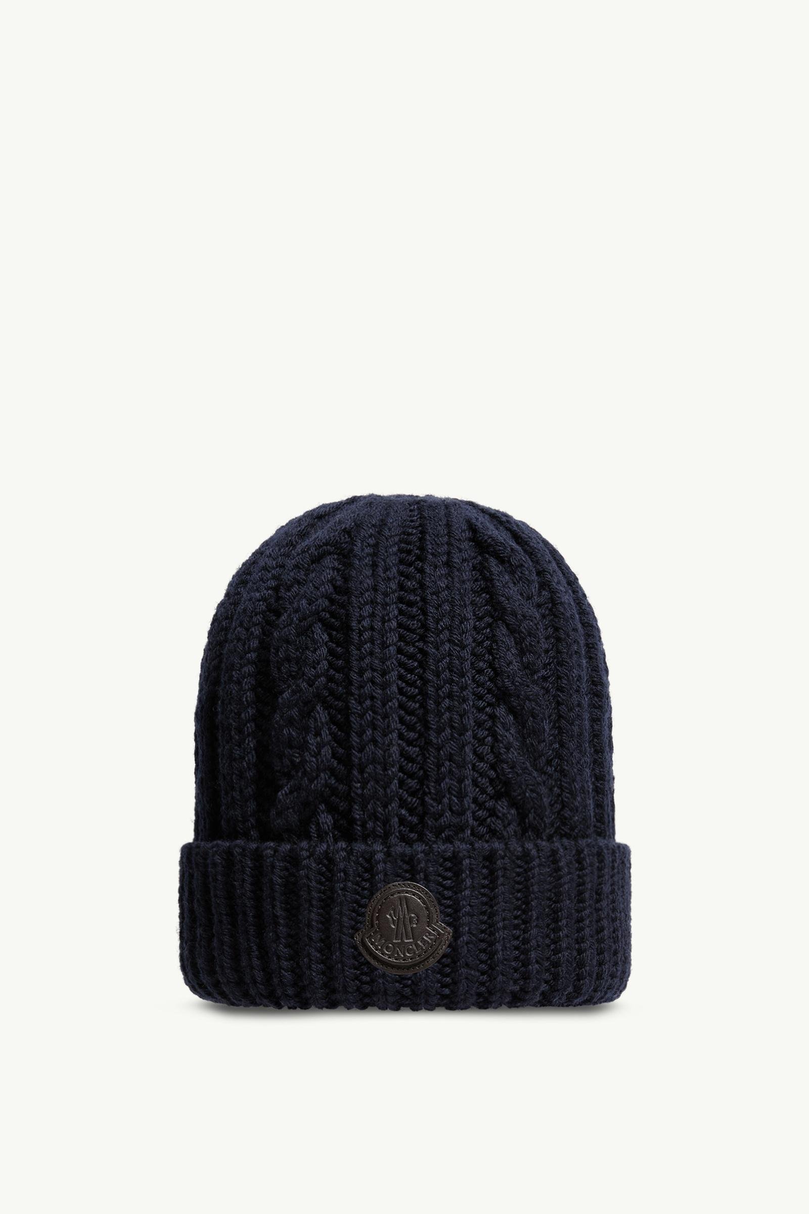 Leather Logo Wool Beanie