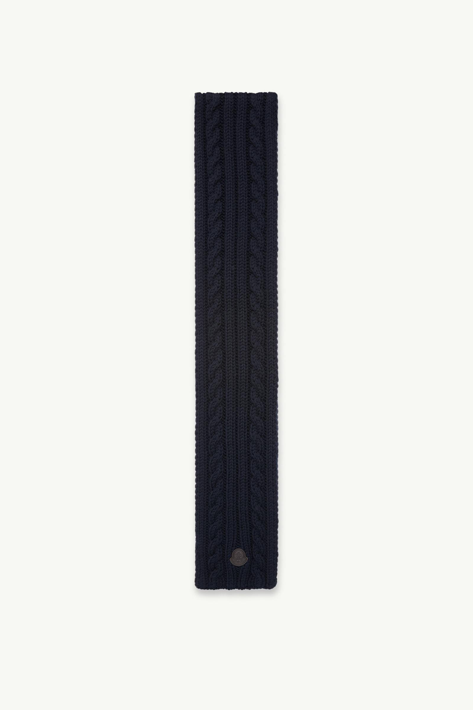 Leather Logo Wool Scarf