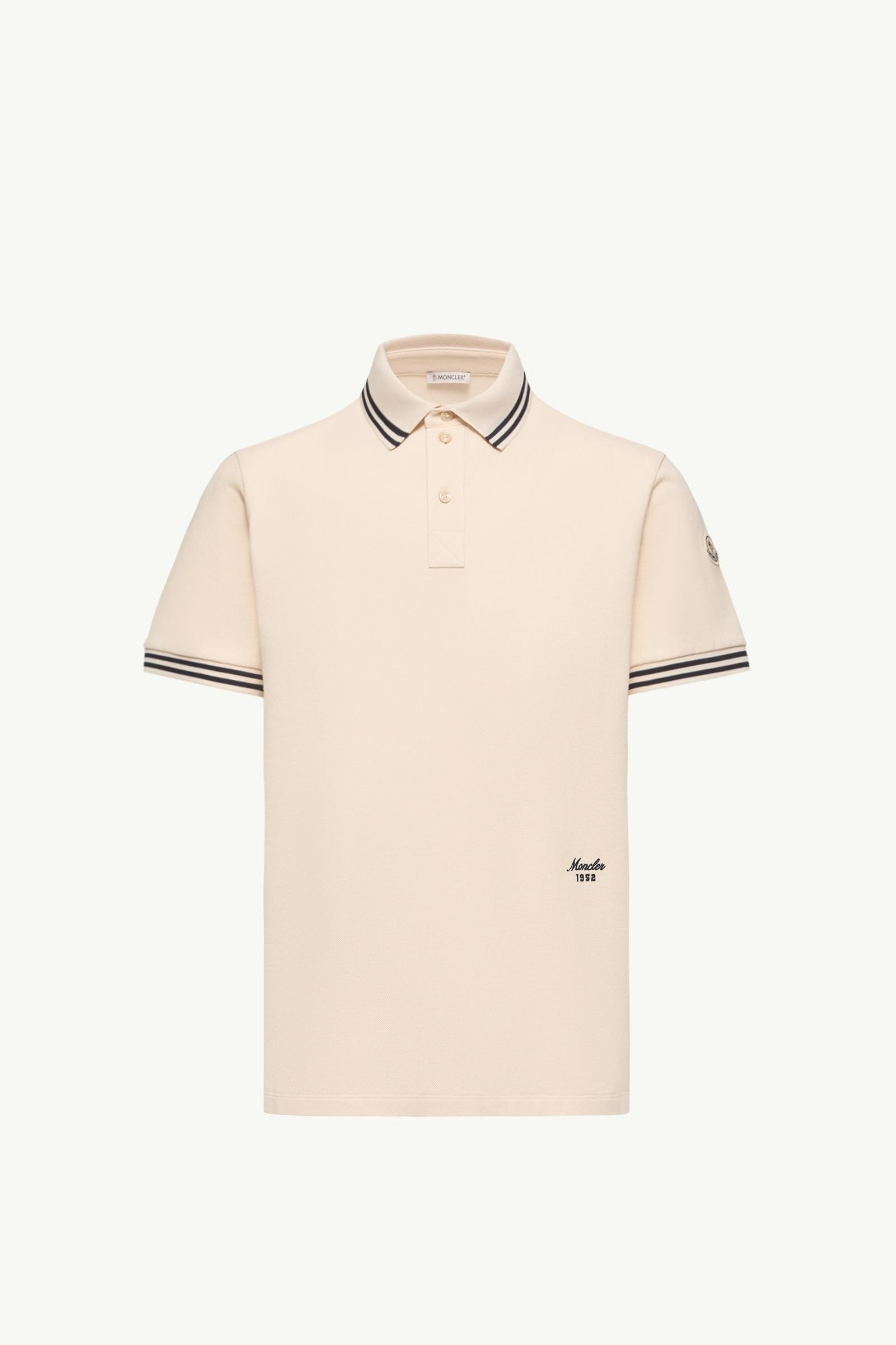 Striped Trim Cotton Piquet Polo Shirt - 图片 3