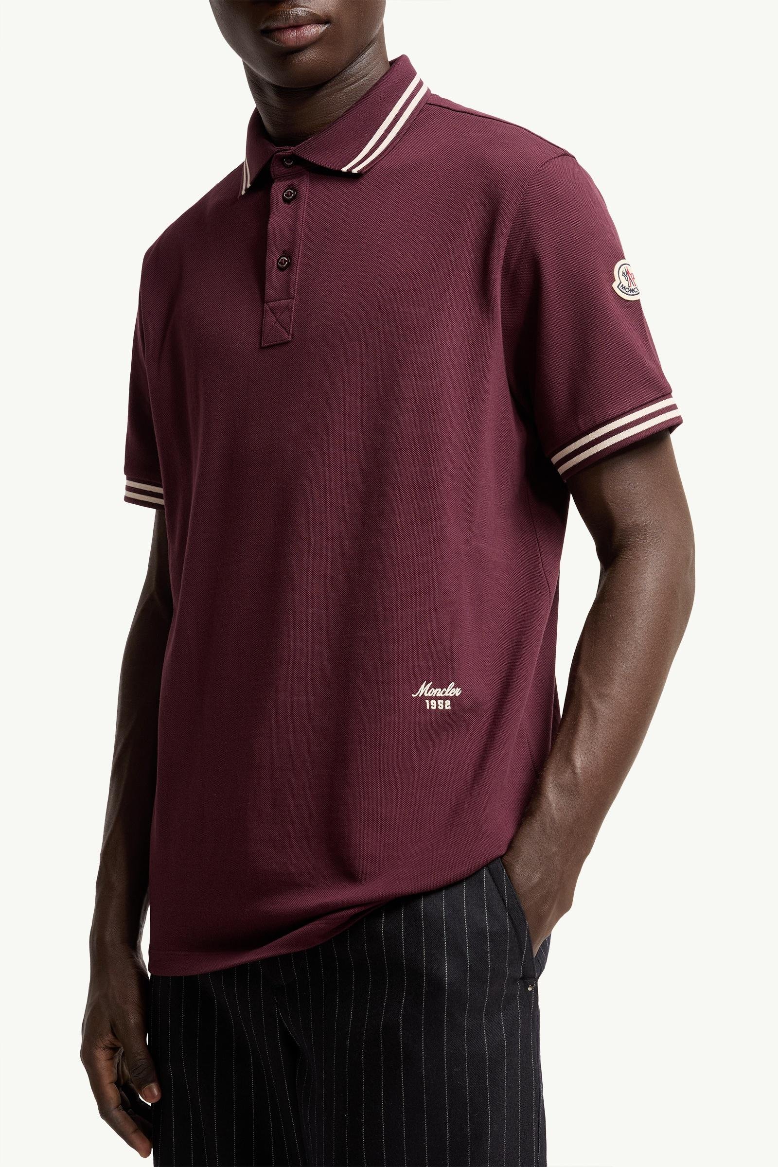 Striped Trim Cotton Piquet Polo Shirt - 图片 6