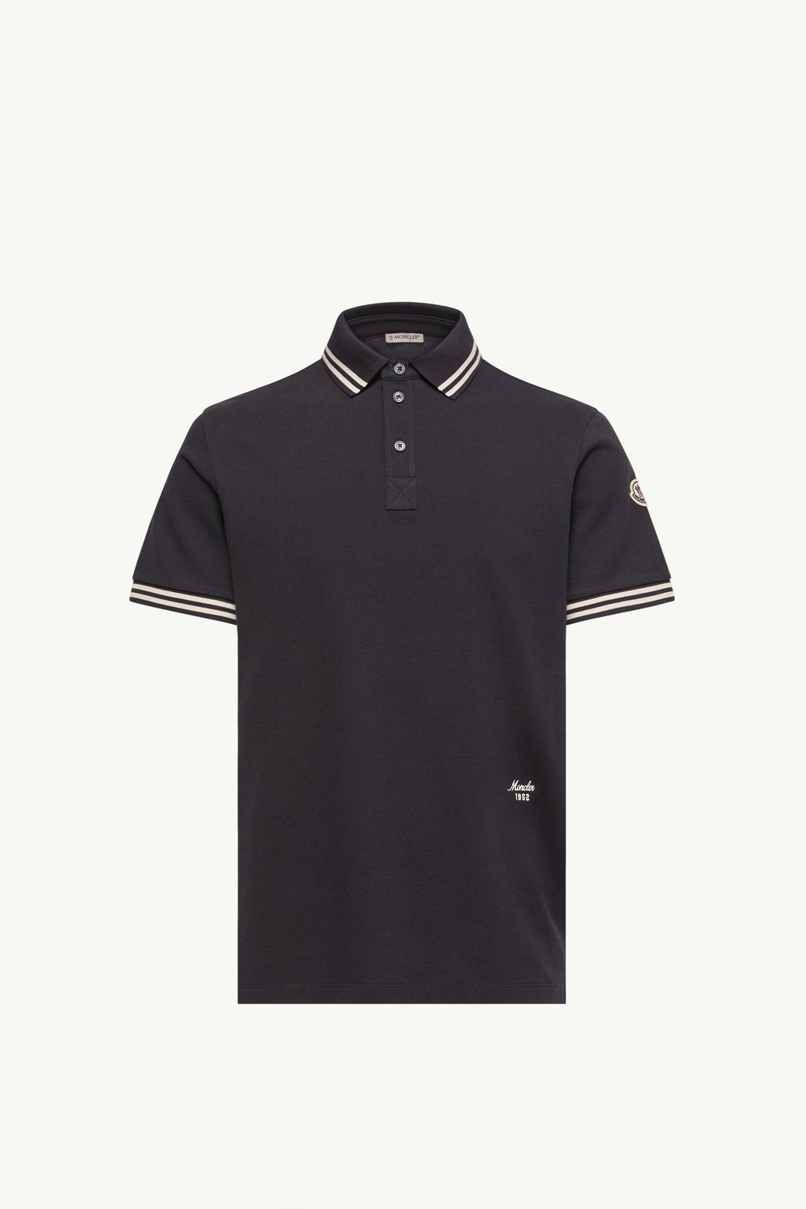 Striped Trim Cotton Piquet Polo Shirt - 图片 3
