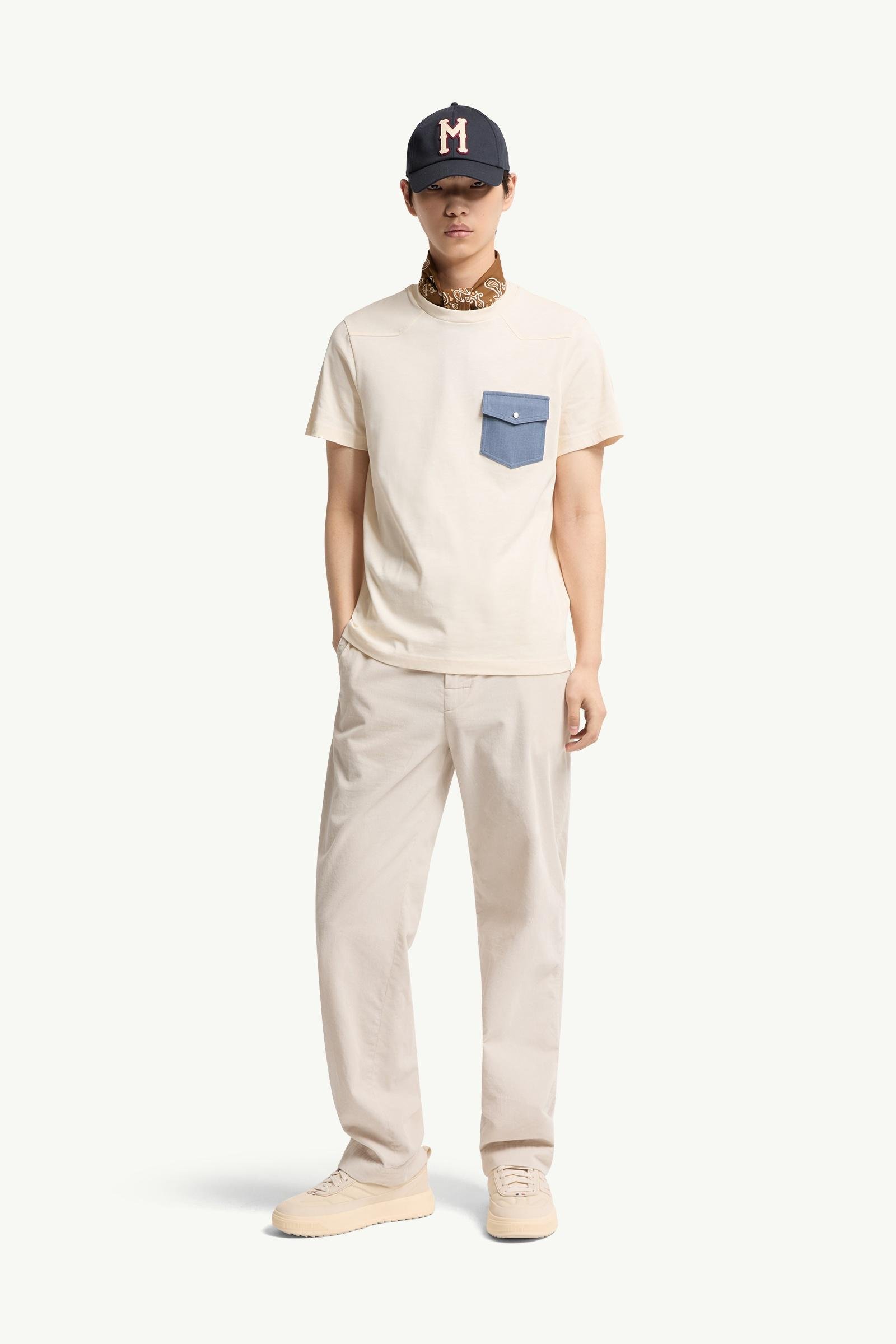 Cotton Jersey T-Shirt with Denim Pocket