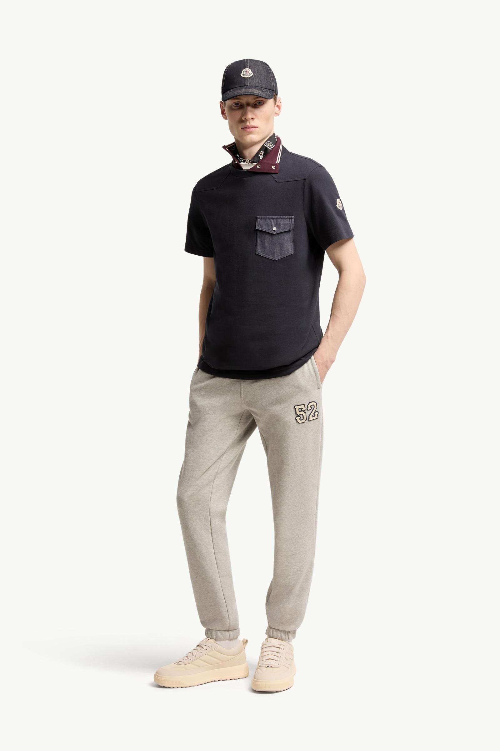 Cotton Jersey T-Shirt with Denim Pocket