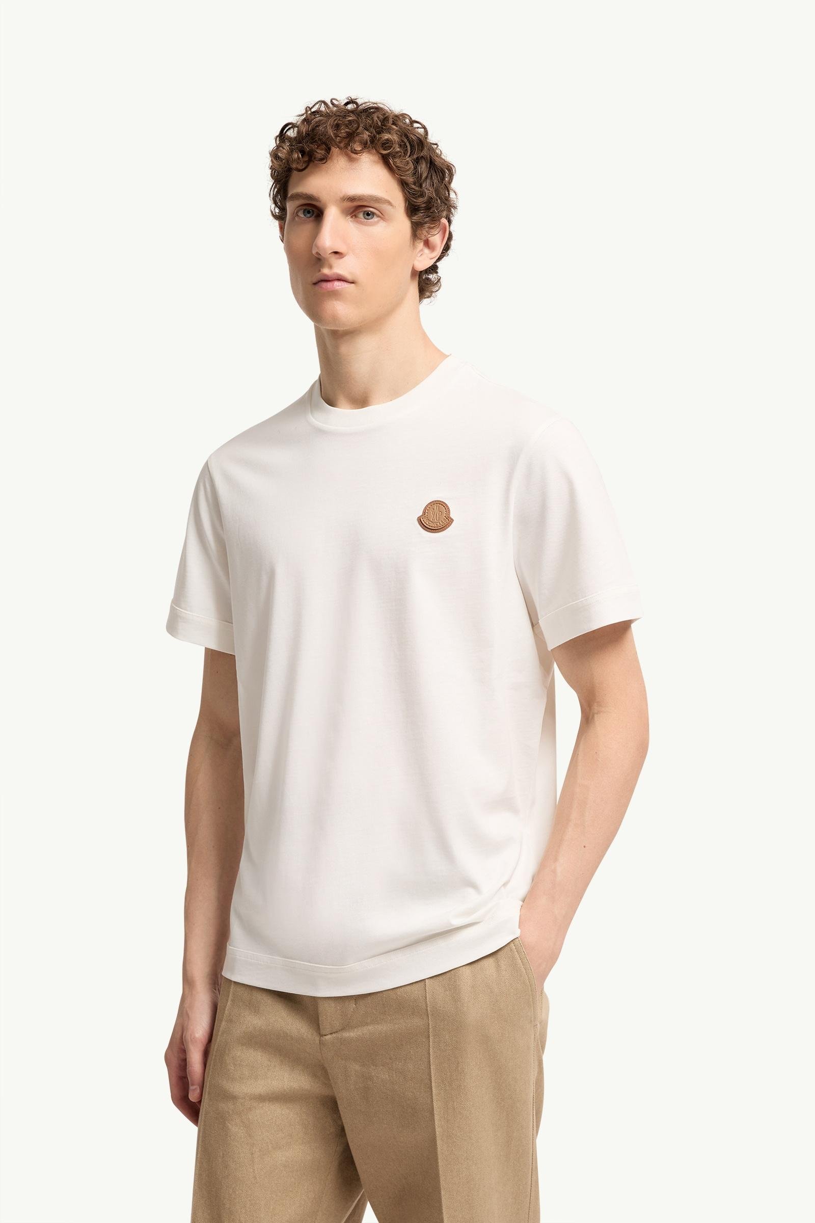 Double Leather Logo Cotton T-Shirt - 图片 4