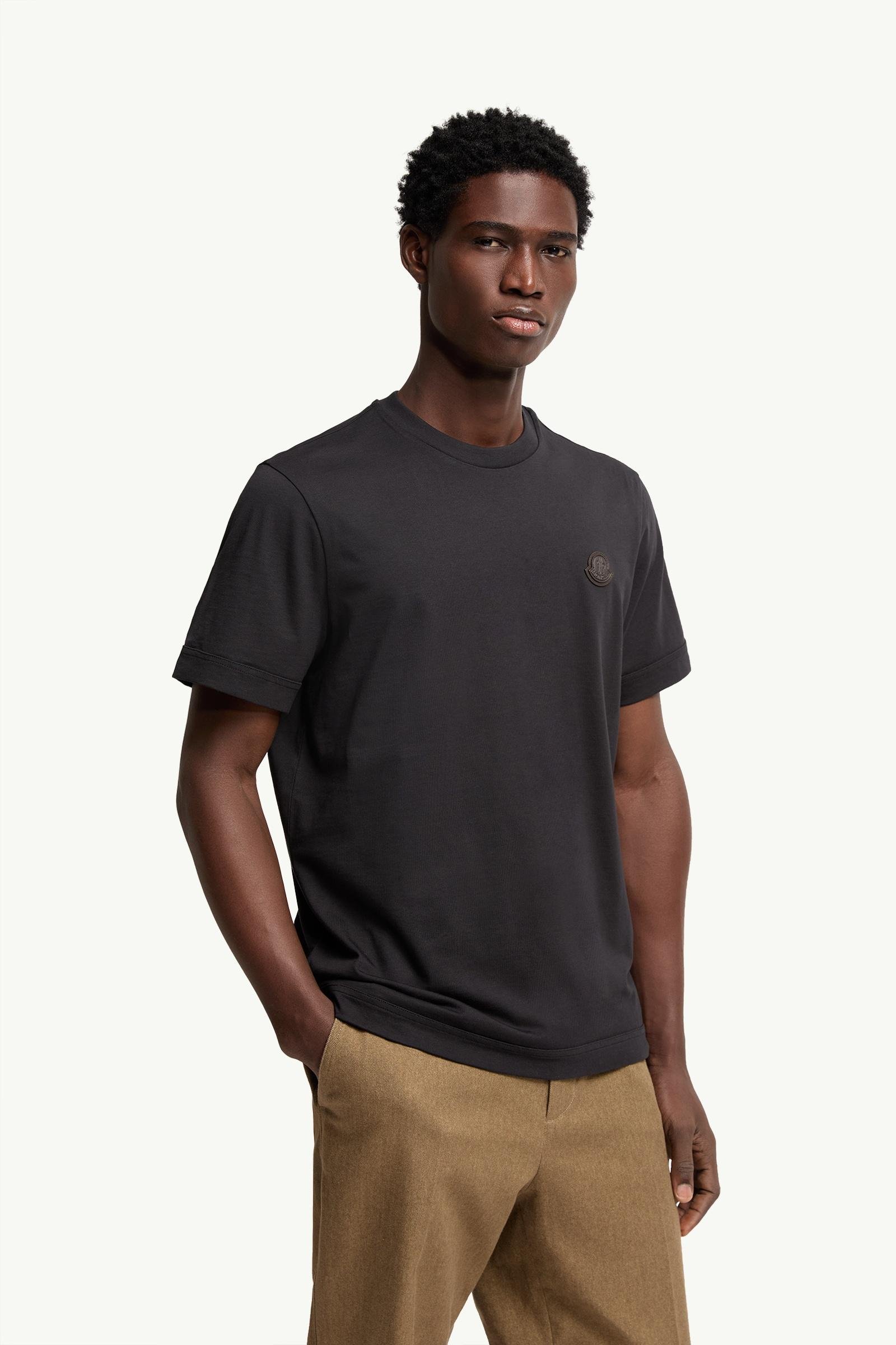 Double Leather Logo Cotton T-Shirt - 图片 4