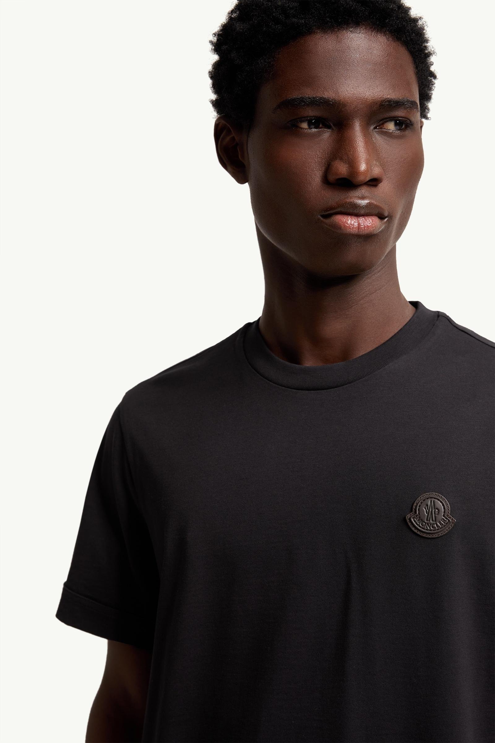 Double Leather Logo Cotton T-Shirt - 图片 6