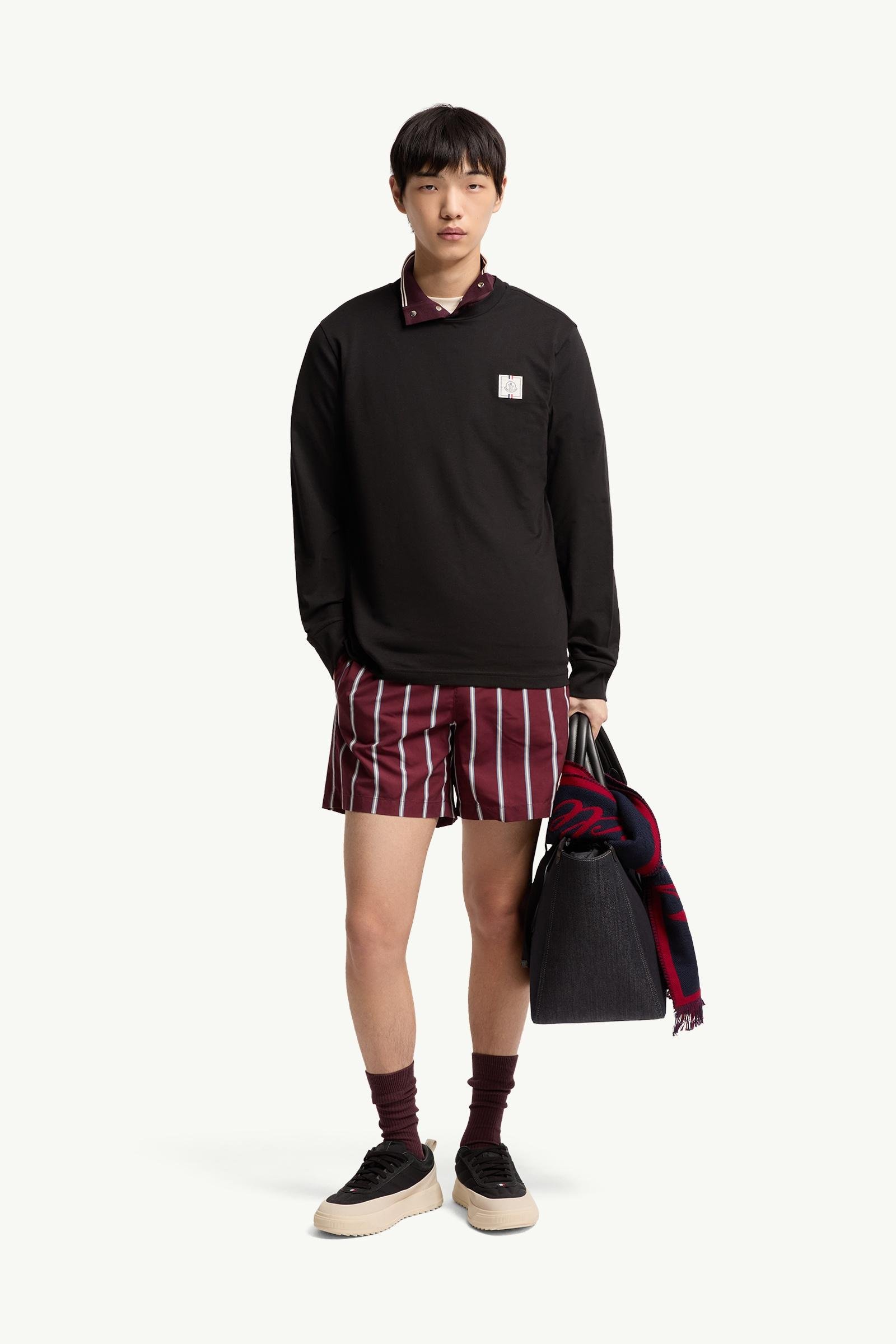 Tricolour Logo Long Sleeve Cotton T-Shirt