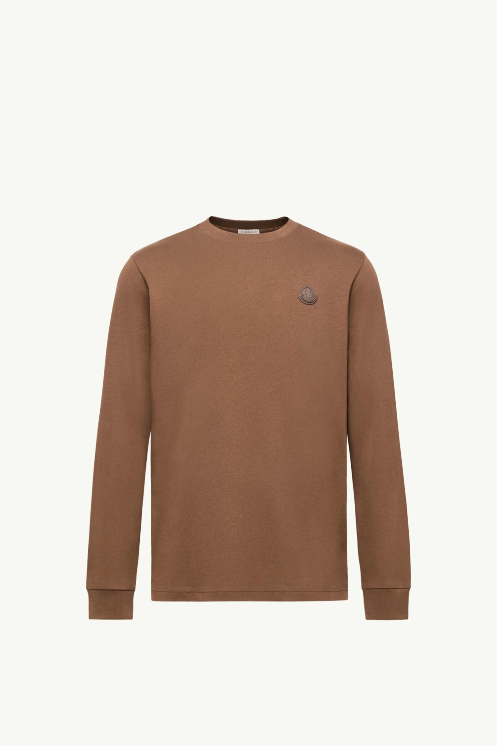 Leather Logo Long Sleeve Cotton T-Shirt - 图片 3