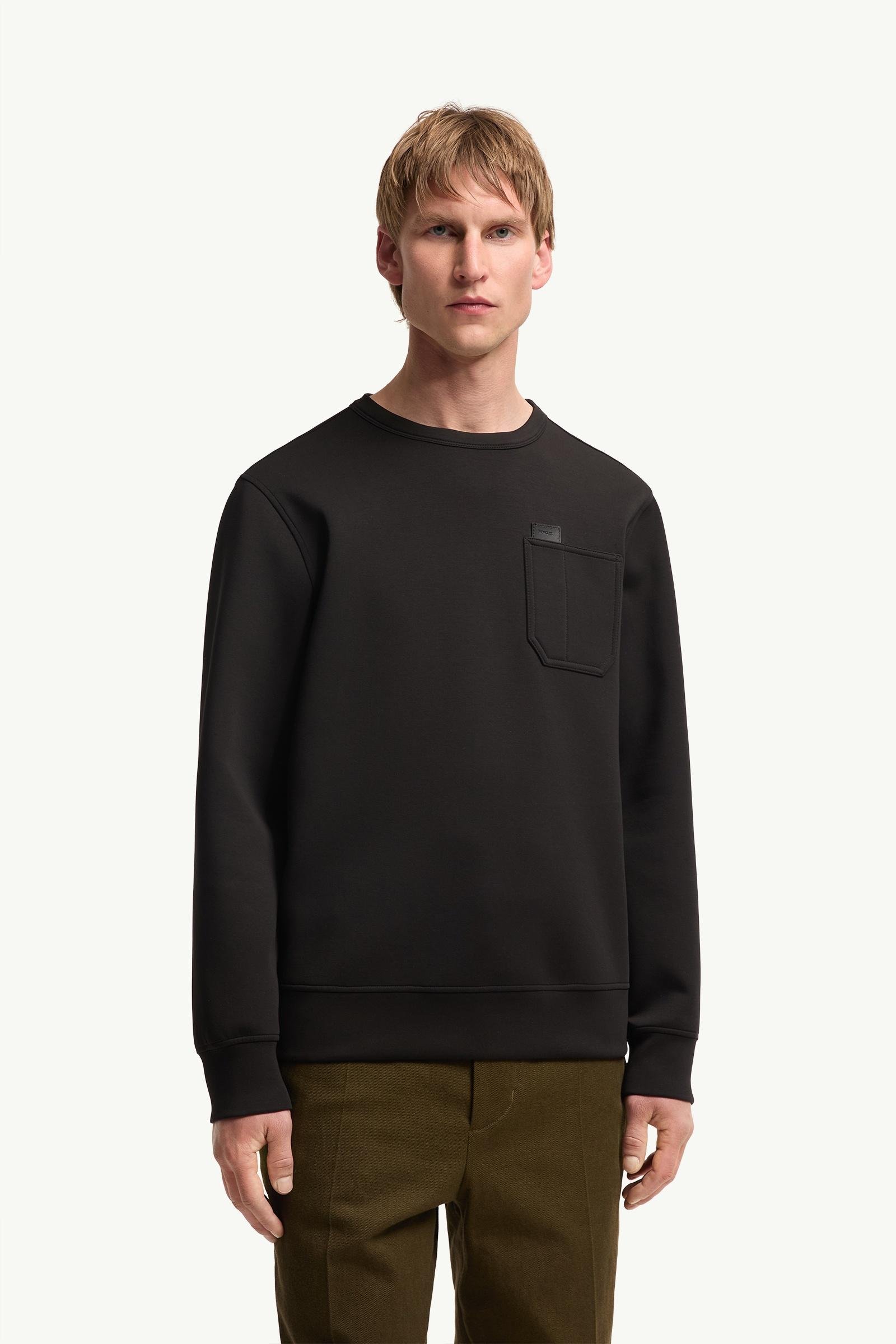 Leather Logo Tag Cotton Blend Sweatshirt - 图片 4