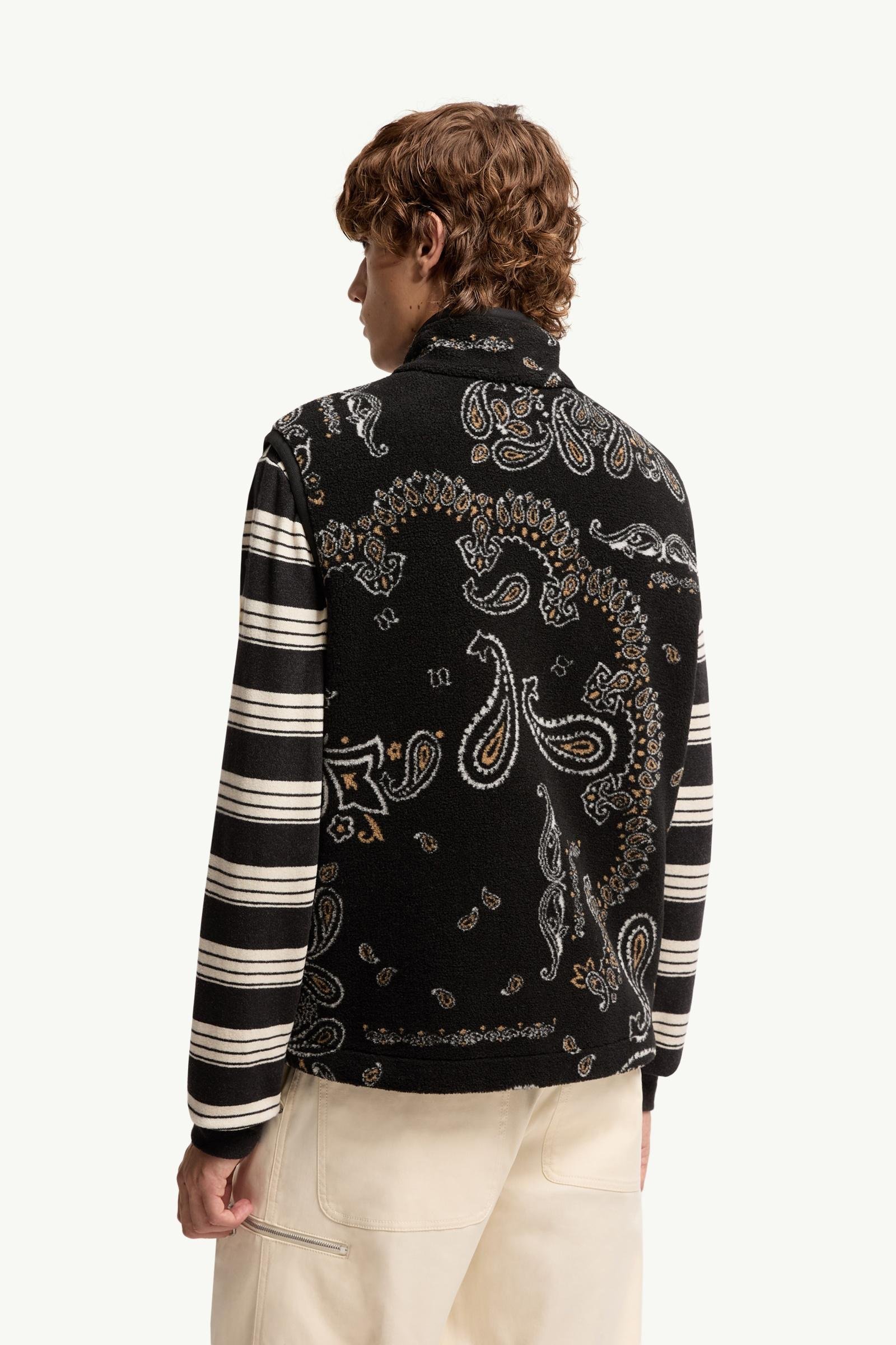 Reversible Paisley Print Padded Teddy Gilet - 图片 5