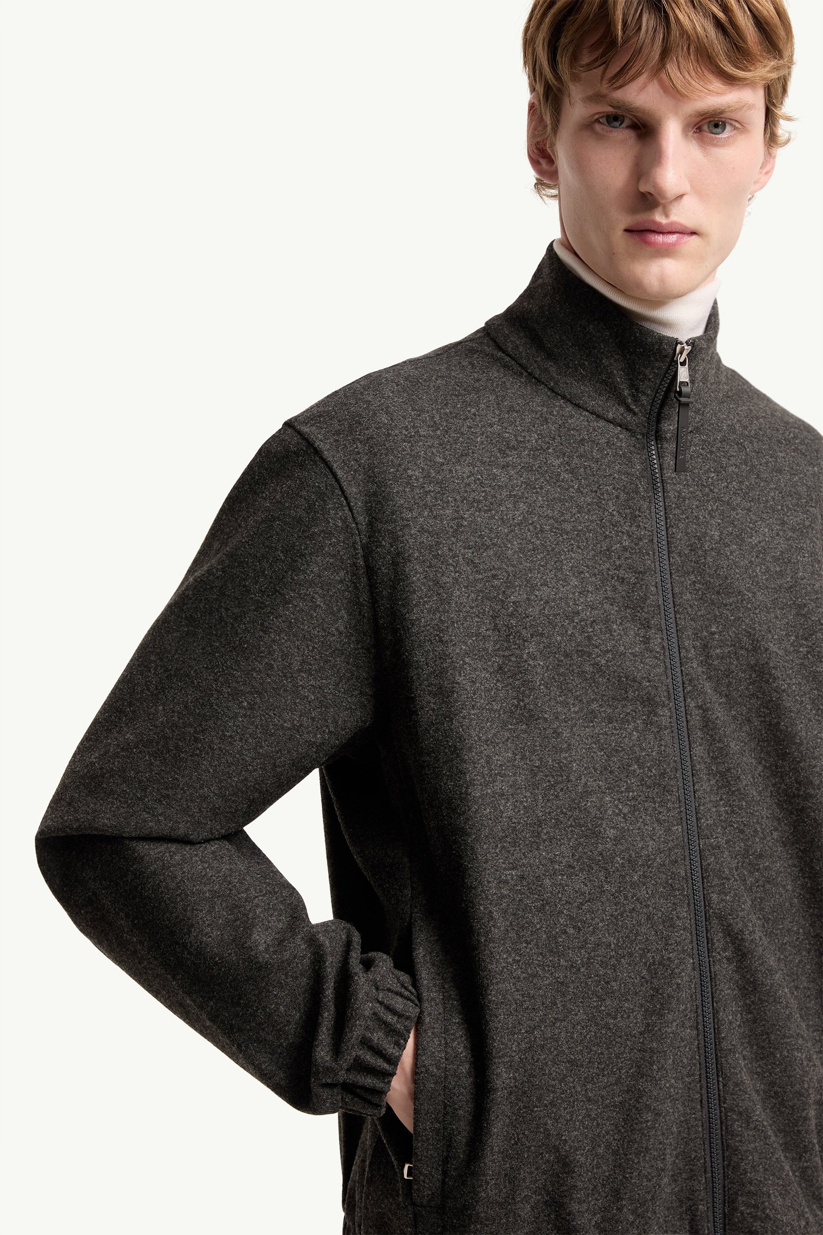 Leather Logo Zip-Up Cardigan - 图片 6