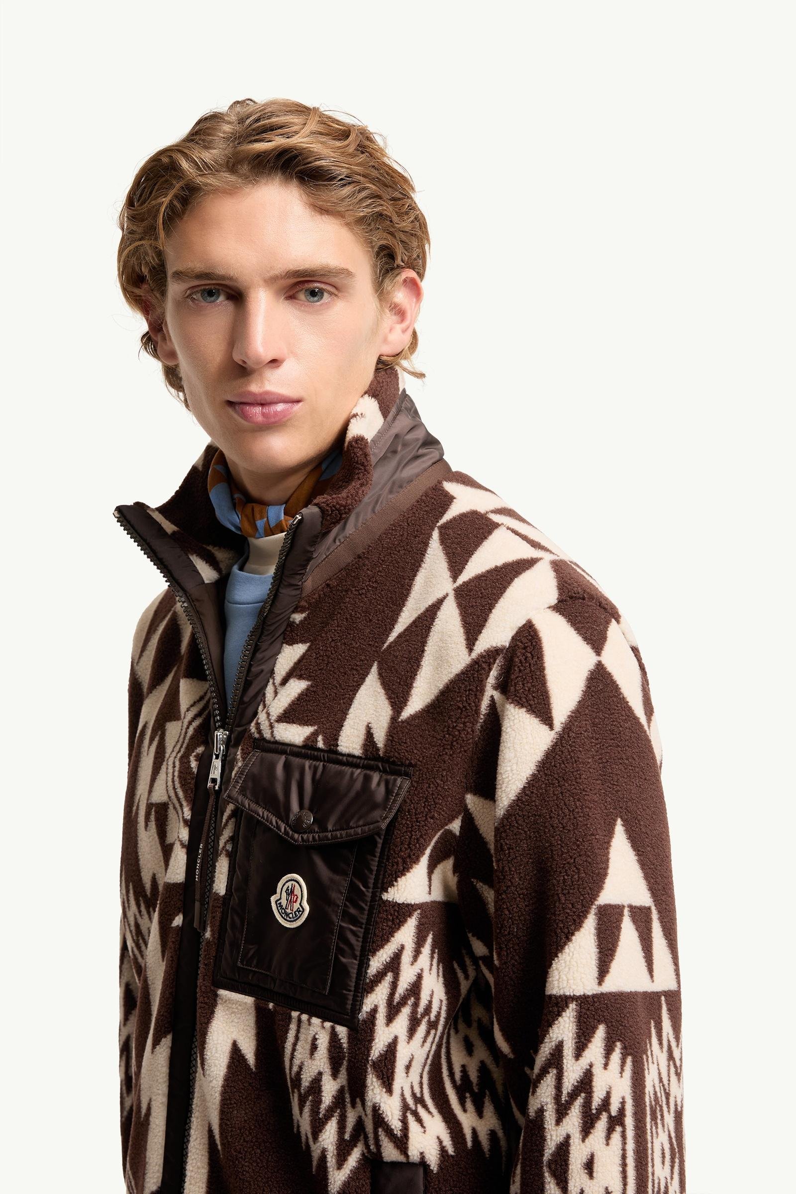 Alternative view of Geometric Teddy Zip-Up Hoodie
