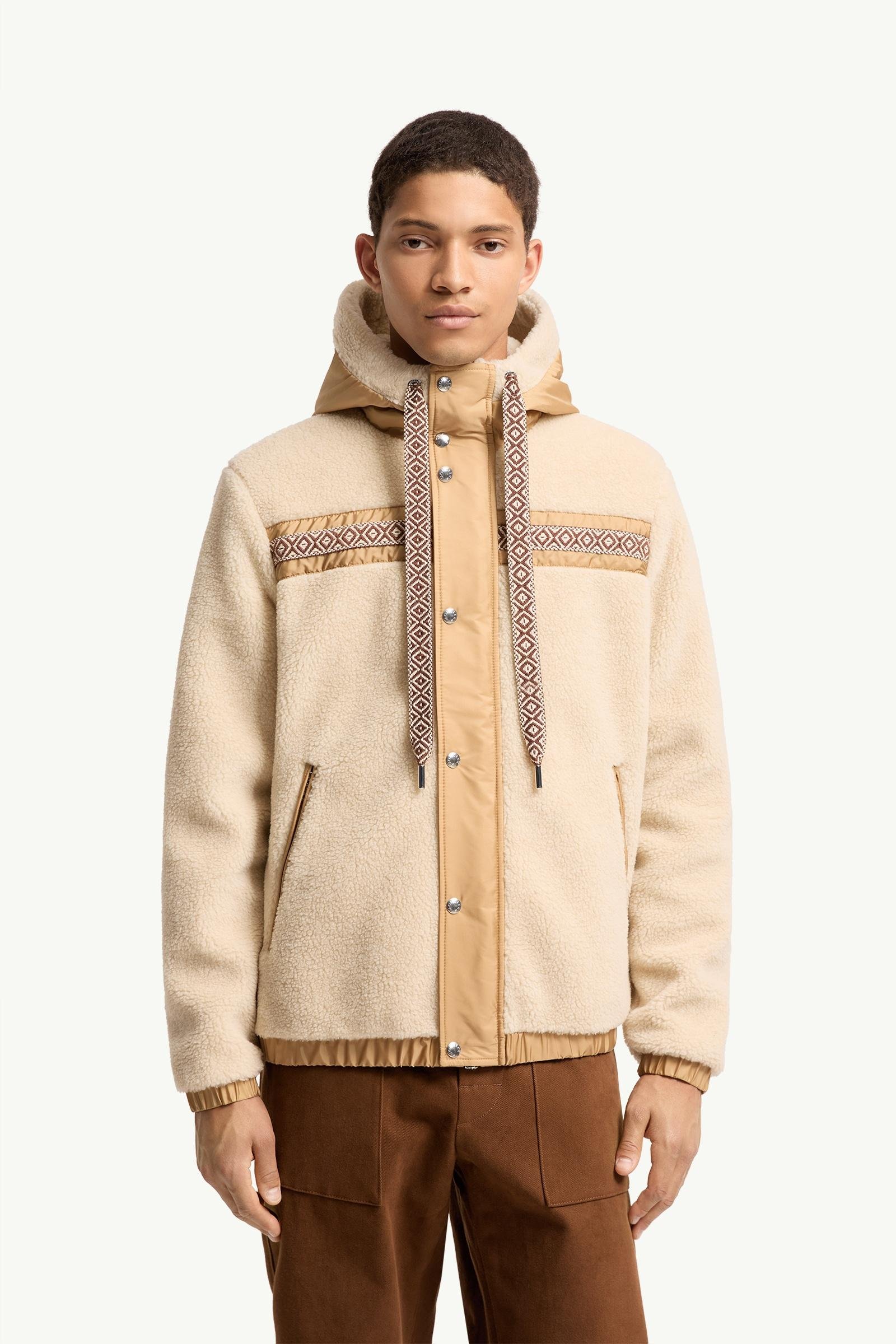Geometric Trim Teddy Zip-Up Hoodie - 图片 4