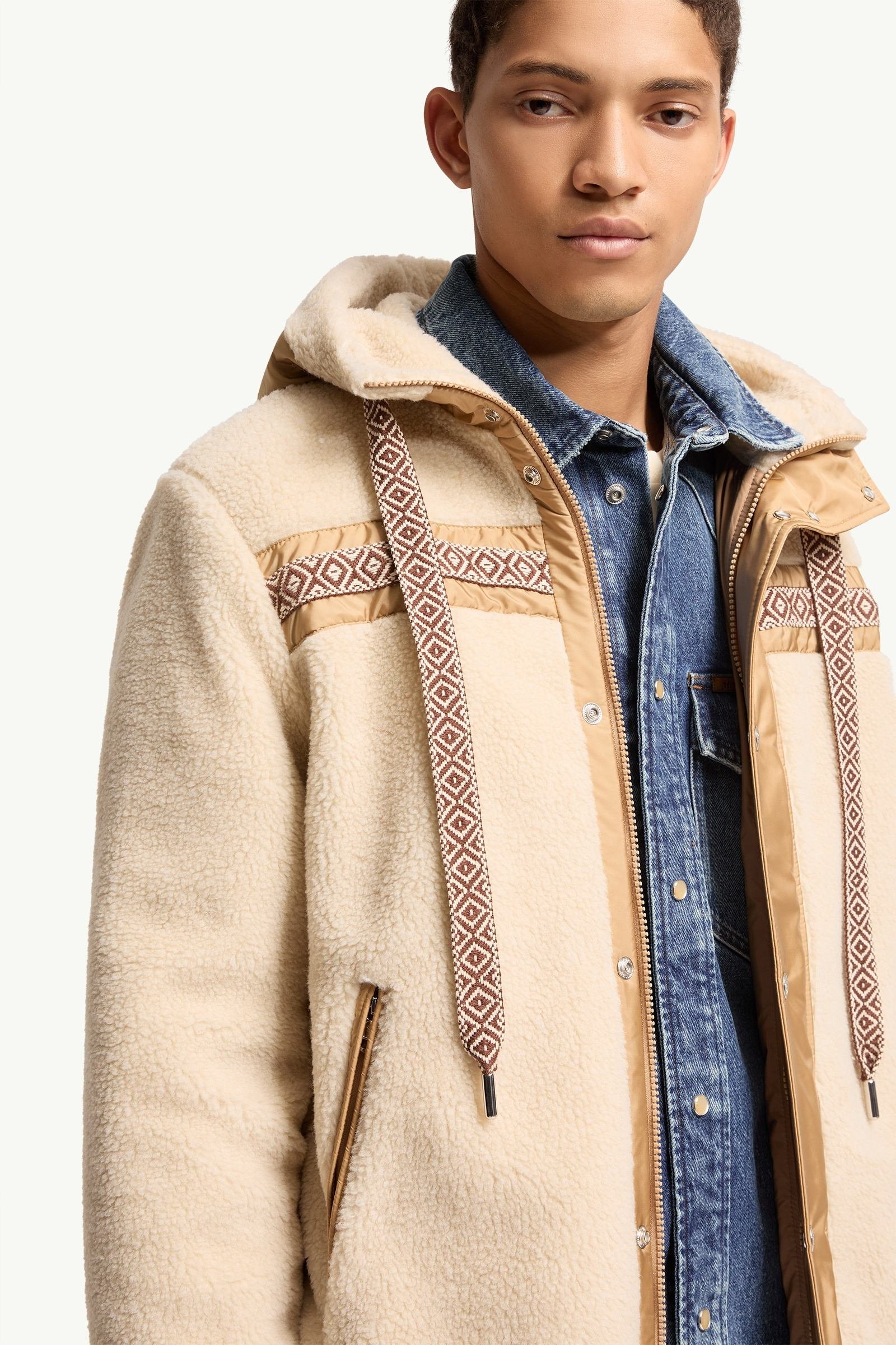 Geometric Trim Teddy Zip-Up Hoodie - 图片 6