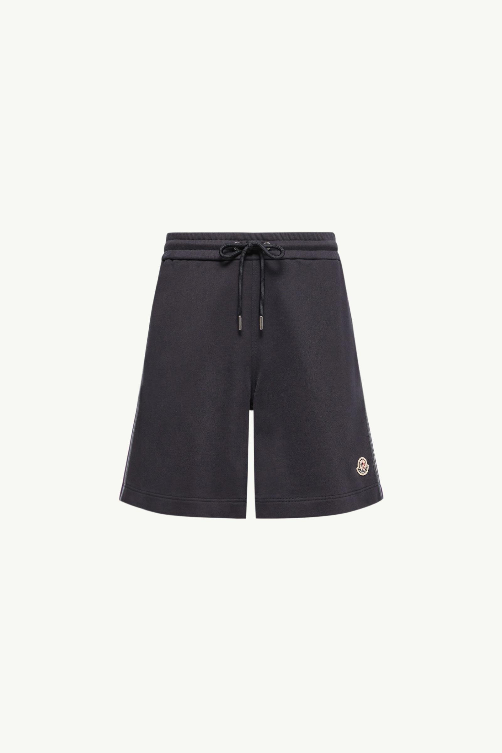 Striped Trim Cotton Fleece Shorts - 图片 3