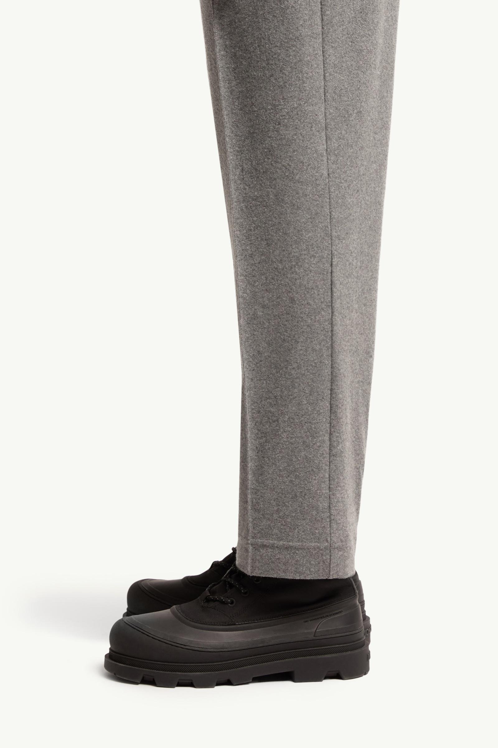 Leather Logo Flannel Trousers - 图片 2