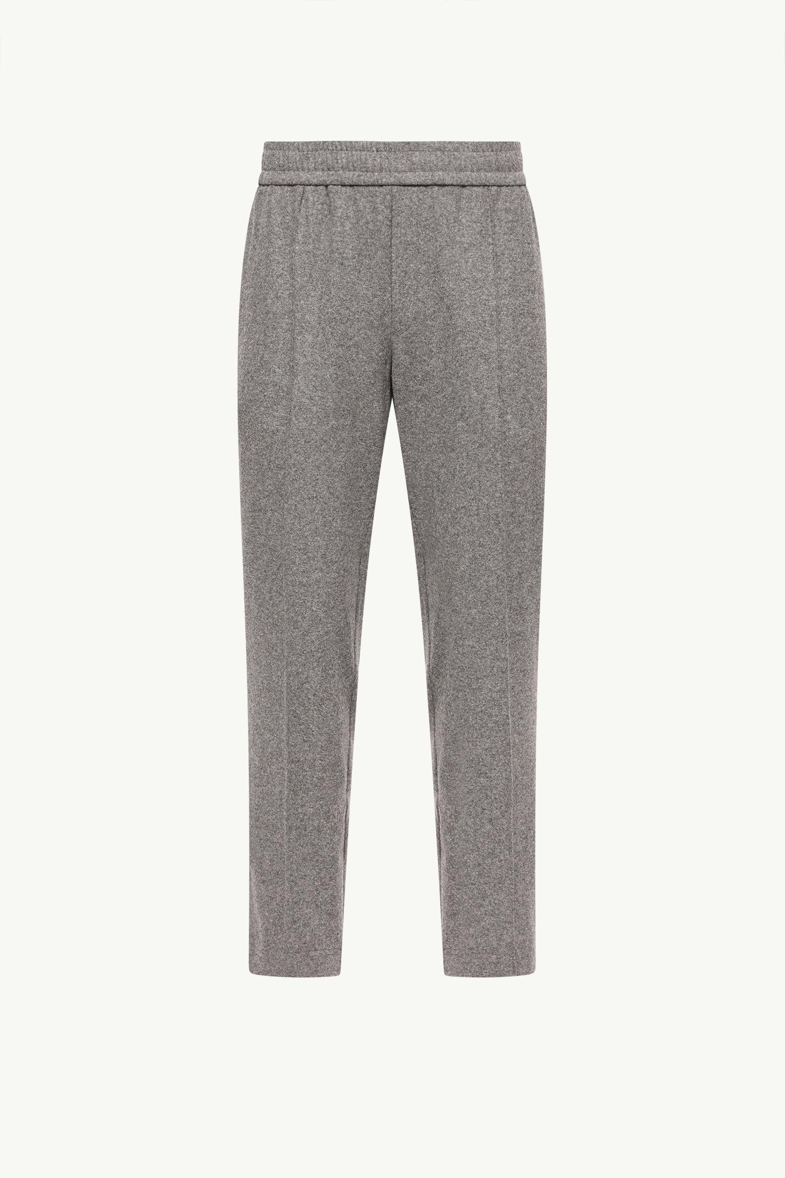 Leather Logo Flannel Trousers - 图片 3