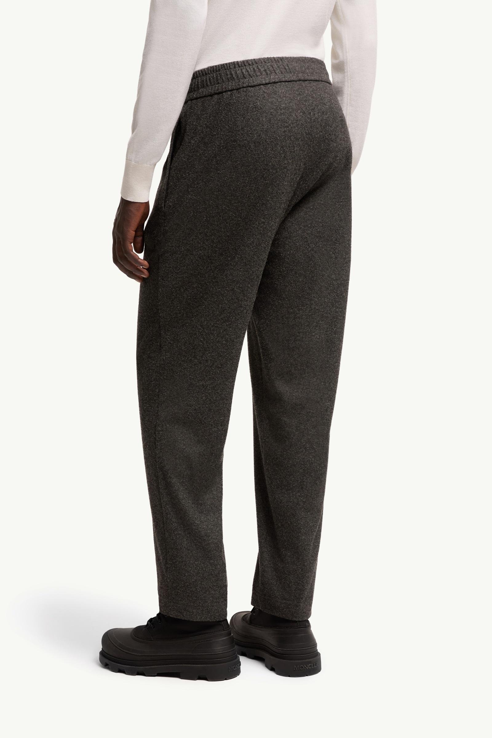 Leather Logo Flannel Trousers - 图片 5