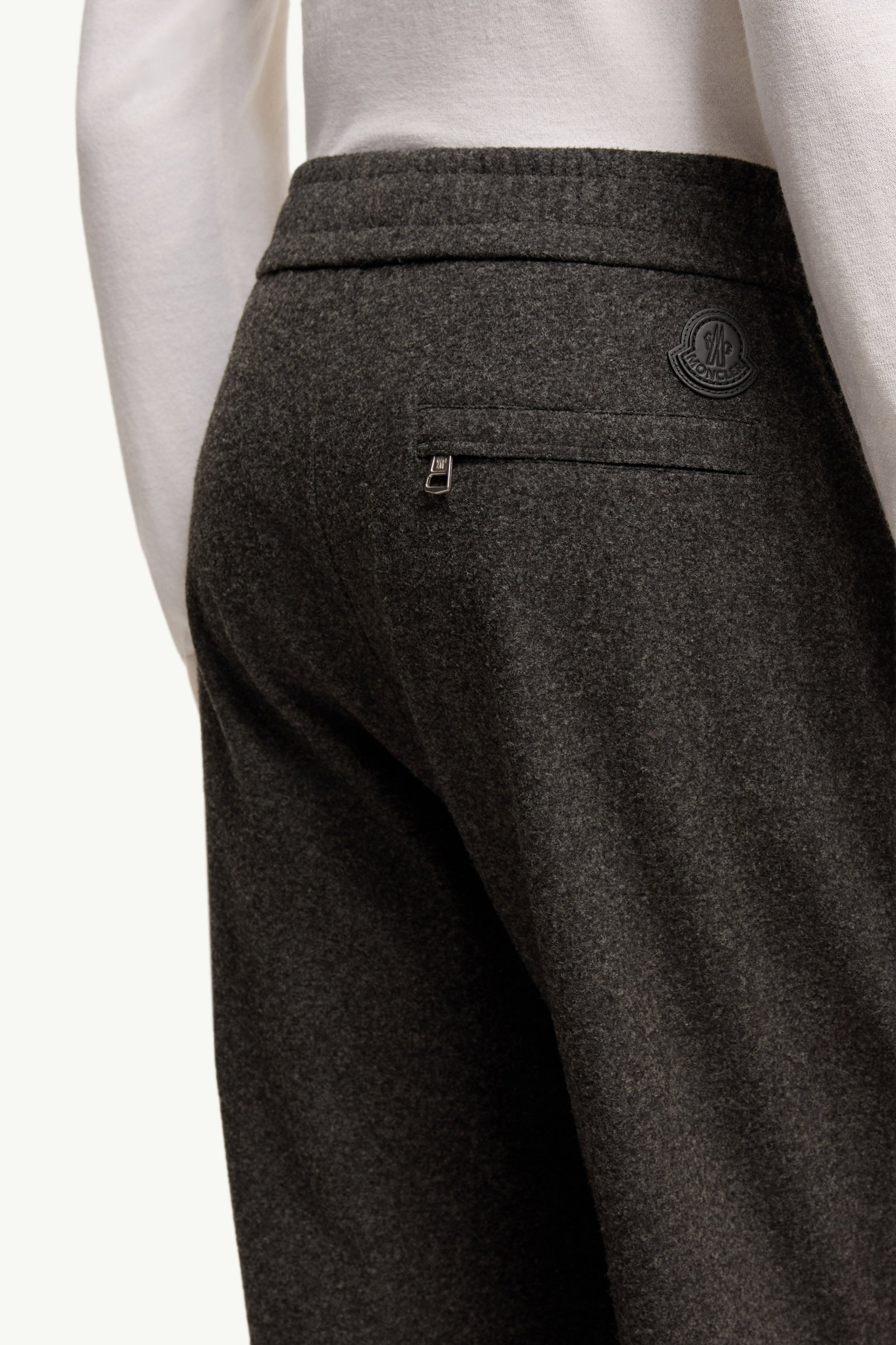 Leather Logo Flannel Trousers - 图片 6