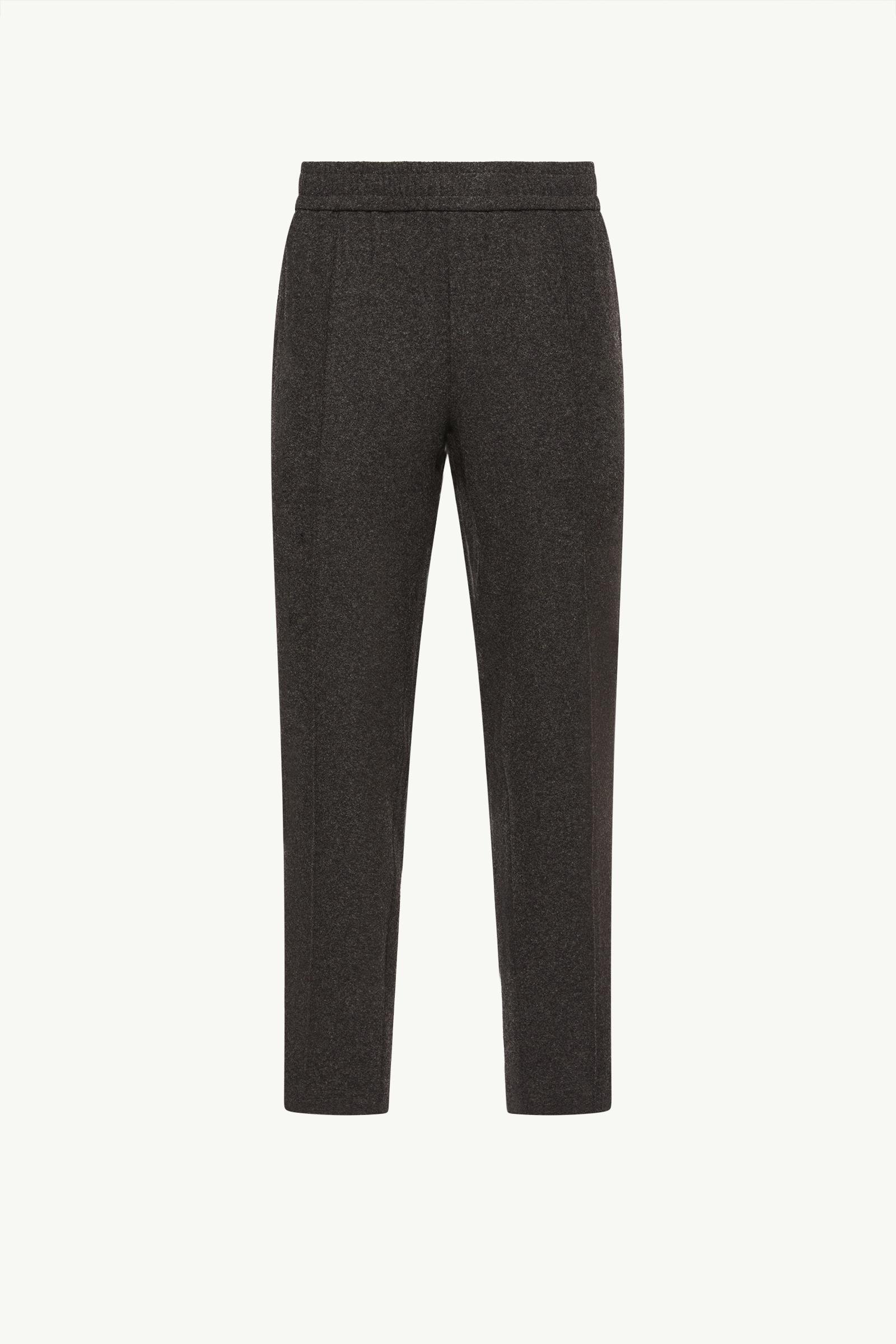 Leather Logo Flannel Trousers - 图片 3