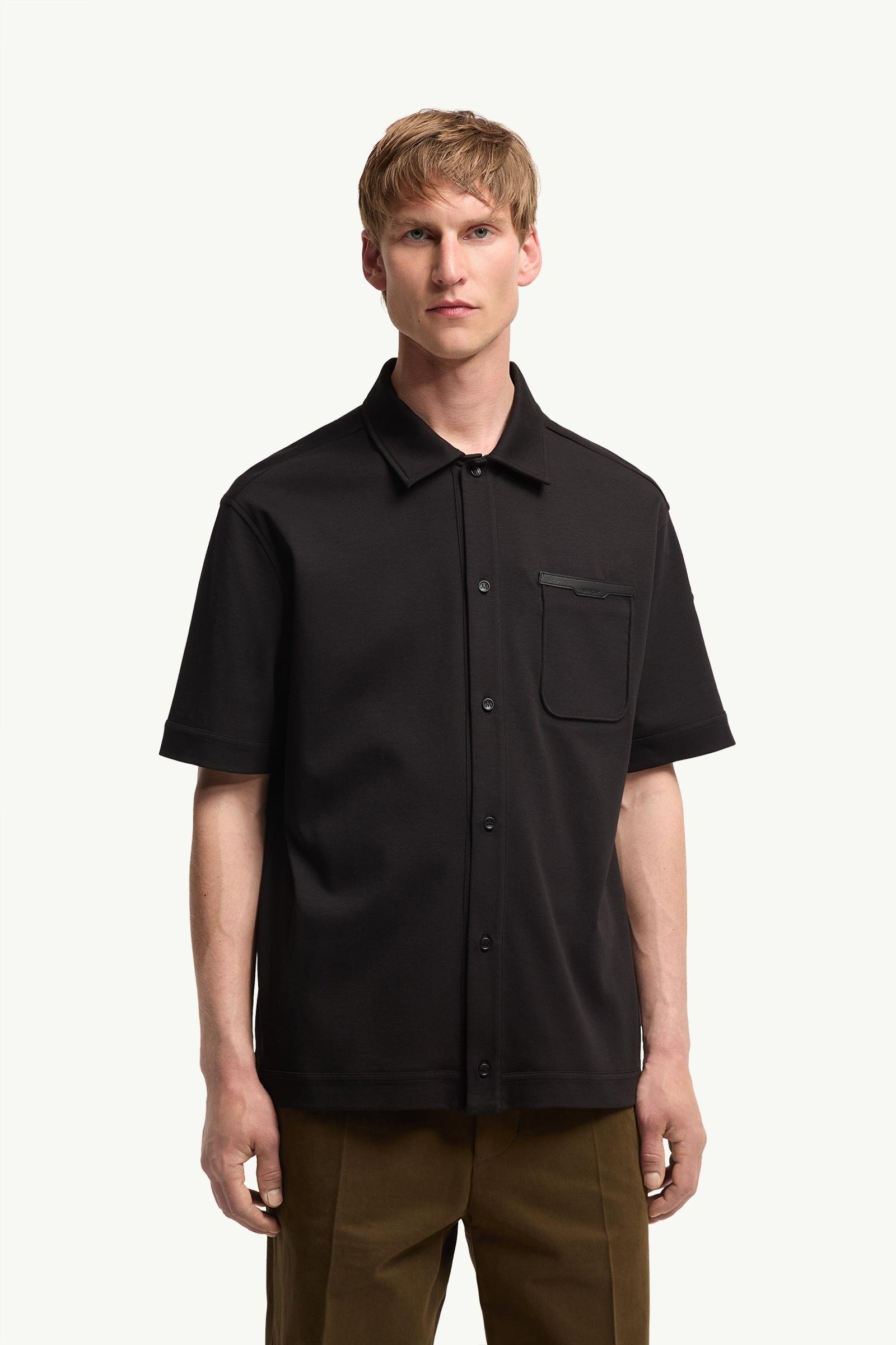 Leather Logo Cotton Short Sleeve Shirt - 图片 4