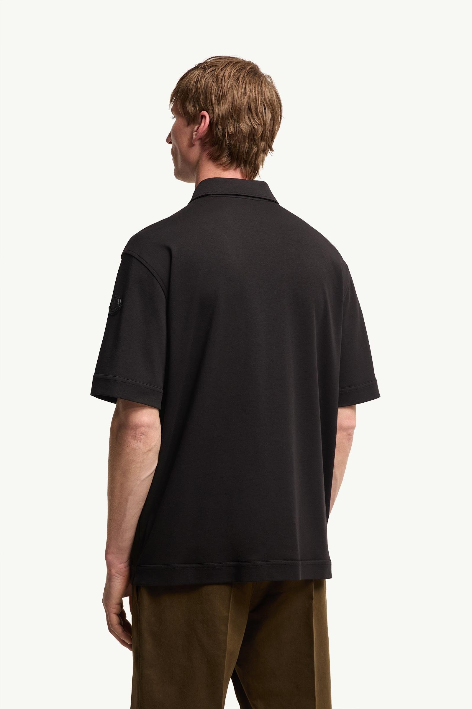 Leather Logo Cotton Short Sleeve Shirt - 图片 5