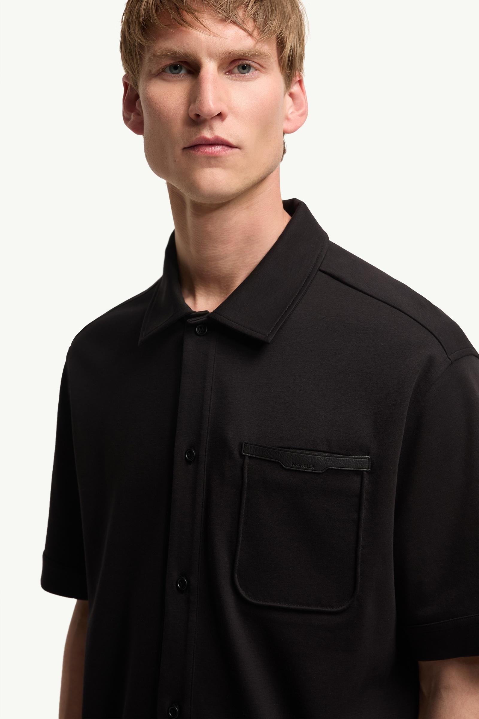 Leather Logo Cotton Short Sleeve Shirt - 图片 6