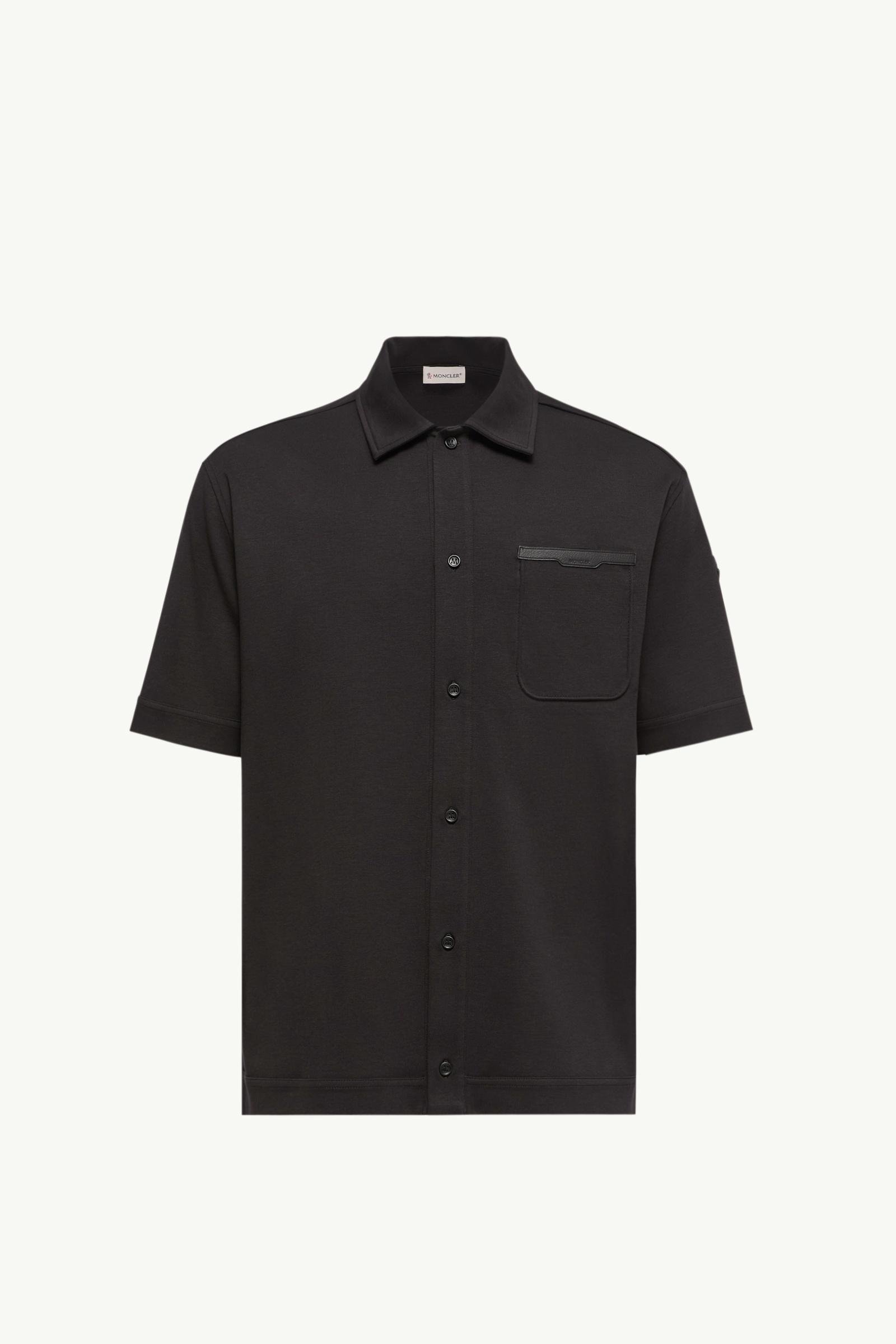 Leather Logo Cotton Short Sleeve Shirt - 图片 3